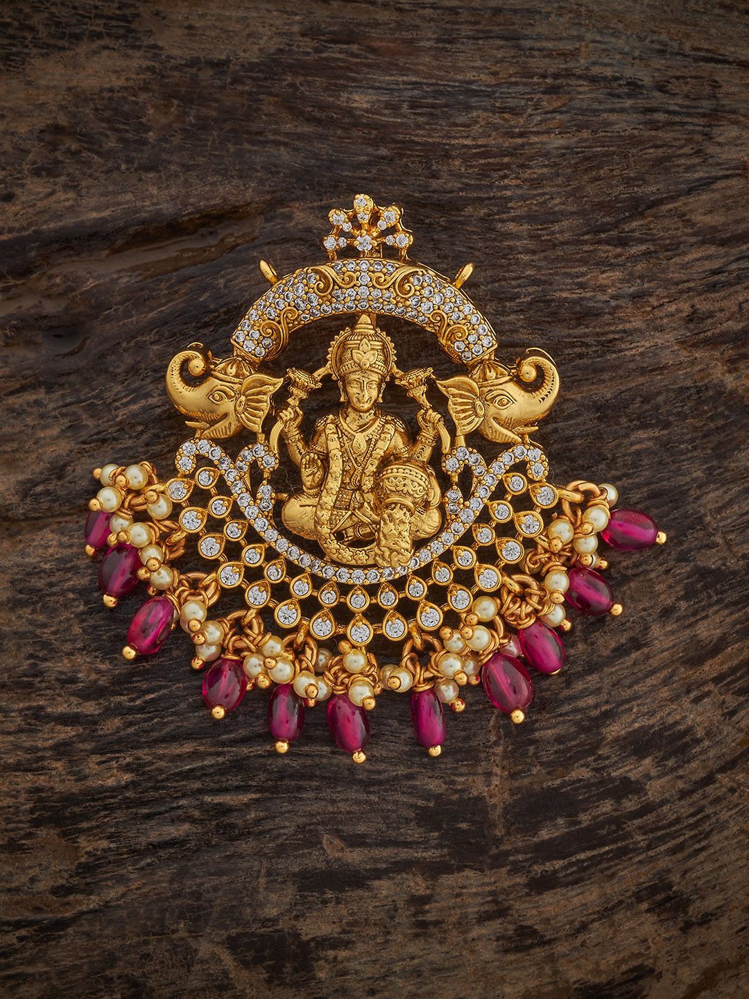Kushal's Fashion Jewellery 92.5 Pure Silver CZ-Studded & Beaded Lakshmi Goddess Pendant, Gold
Kushal's Fashion Jewellery 92.5 Pure Silver CZ-Studded & Beaded Lakshmi Goddess Pendant, Gold