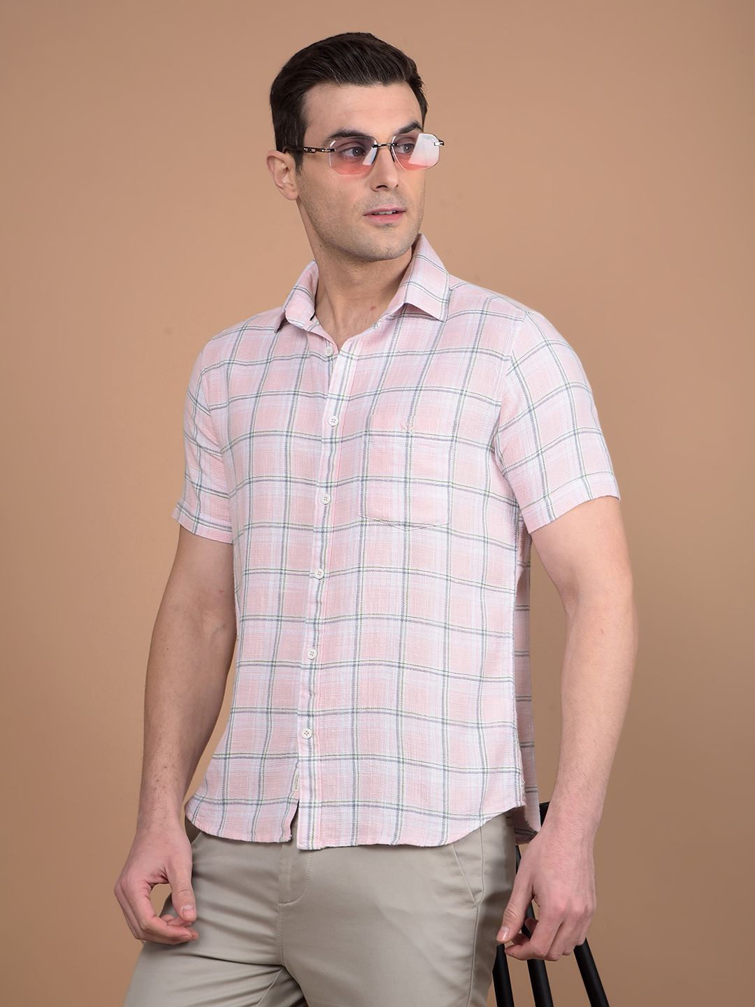 Crimsoune Club Men Classic Slim Fit Spread Collar Checked Cotton Casual Shirt, Pink
Crimsoune Club Men Classic Slim Fit Spread Collar Checked Cotton Casual Shirt, Pink