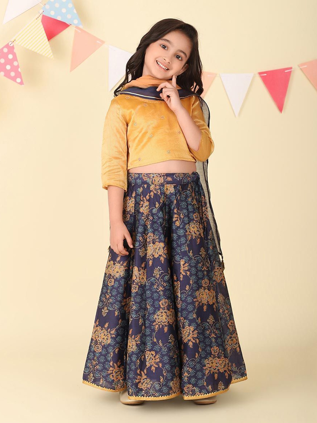 Fabindia Girls Cotton Silk Printed Ready to Wear Lehenga & Blouse With Dupatta, Navy blue
Fabindia Girls Cotton Silk Printed Ready to Wear Lehenga & Blouse With Dupatta, Navy blue
