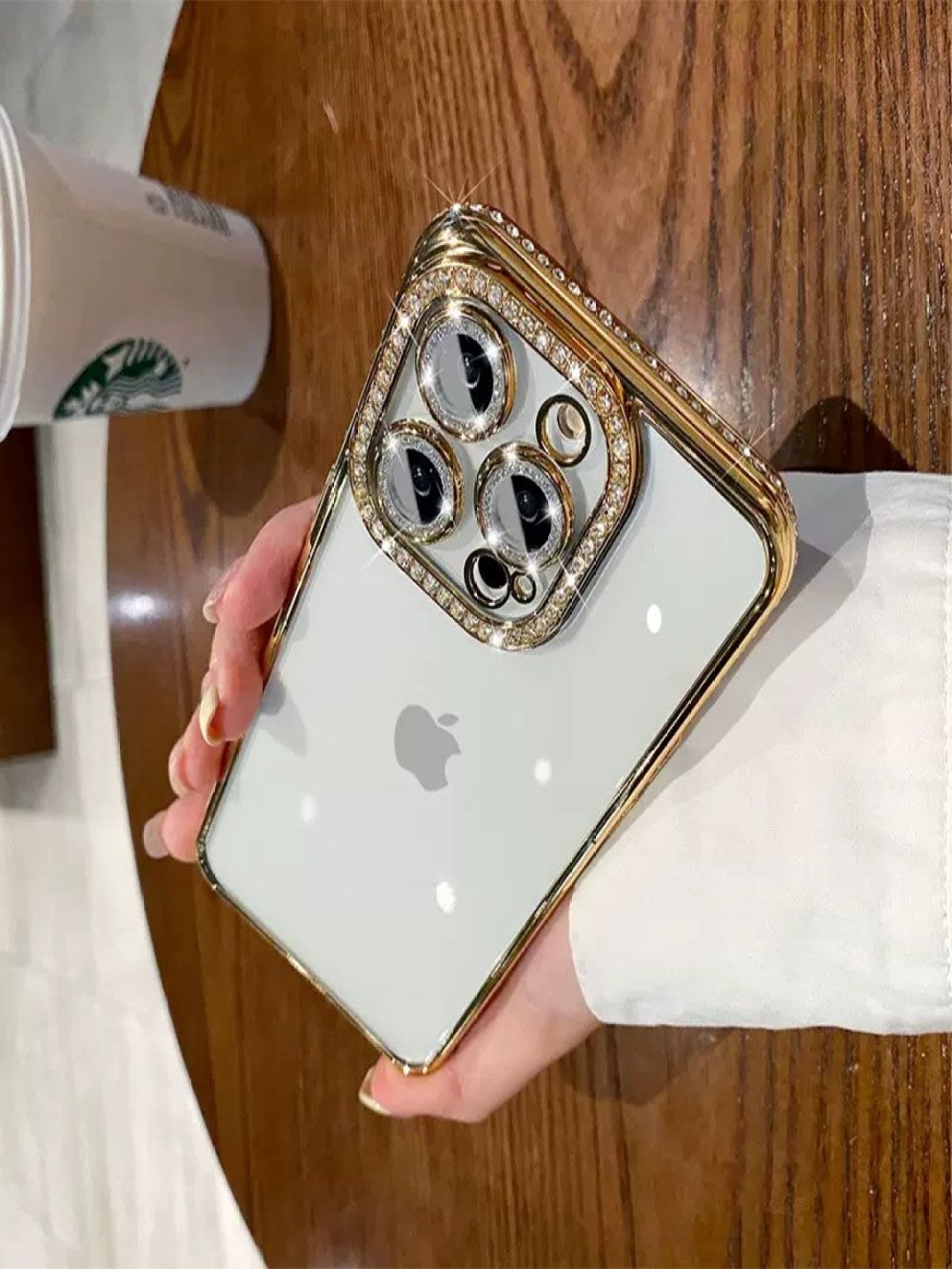 Luxury Kase Solid Printed iPhone 13 Pro Plating Glitter Diamond Transparent Back Case, Gold
Luxury Kase Solid Printed iPhone 13 Pro Plating Glitter Diamond Transparent Back Case, Gold