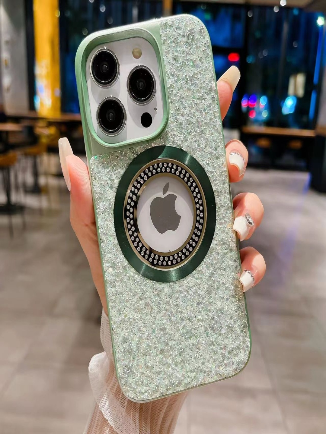 Luxury Kase LK083 Abstract Printed iPhone 13 Pro Sparkling Powder Mag-Safe Back Case, Green
Luxury Kase LK083 Abstract Printed iPhone 13 Pro Sparkling Powder Mag-Safe Back Case, Green