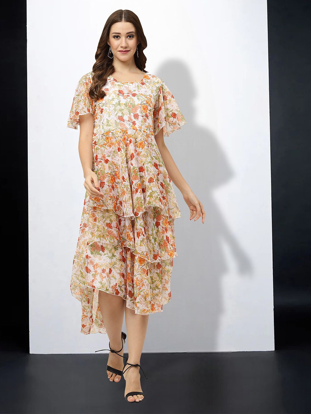 MISS AYSE Women Cotton Floral Printed Layered Flared Sleeves Fit & Flare Midi Dress, Cream
MISS AYSE Women Cotton Floral Printed Layered Flared Sleeves Fit & Flare Midi Dress, Cream