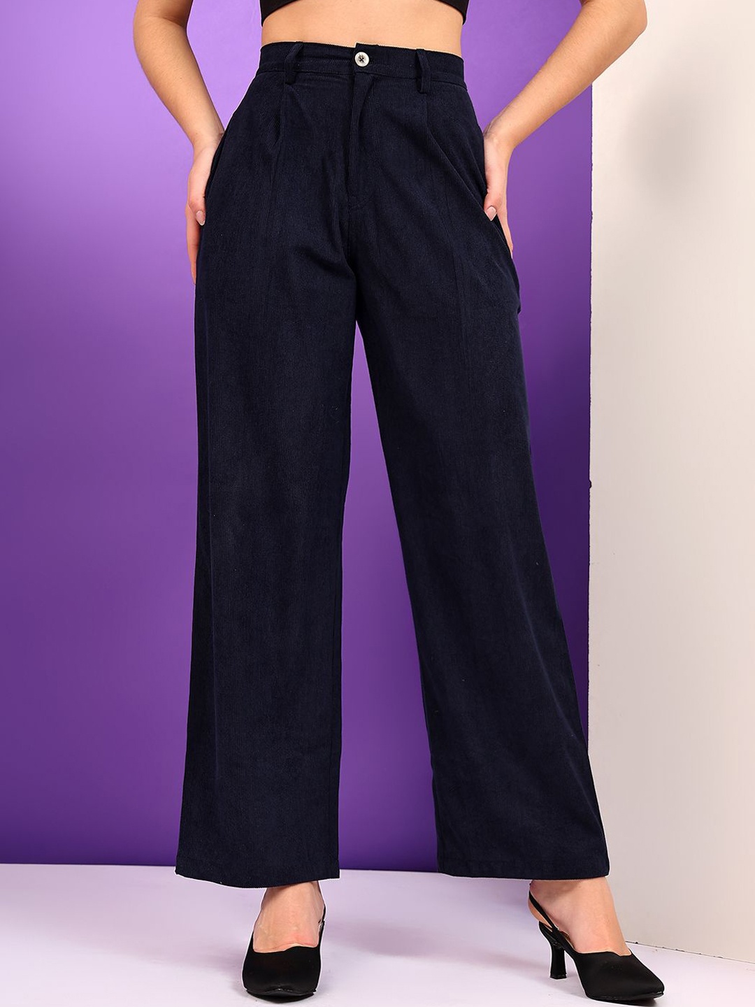 Kotty Women Relaxed Straight Leg High-Rise Easy Wash Pleated Formal Trousers, Blue
Kotty Women Relaxed Straight Leg High-Rise Easy Wash Pleated Formal Trousers, Blue