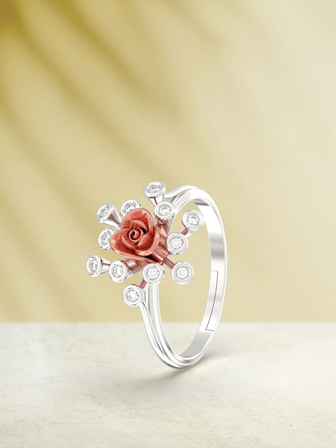 Zalkari Set Of 5 Sterling Silver-Plated CZ-Studded Rose Design Two Tone Finger Rings
Zalkari Set Of 5 Sterling Silver-Plated CZ-Studded Rose Design Two Tone Finger Rings