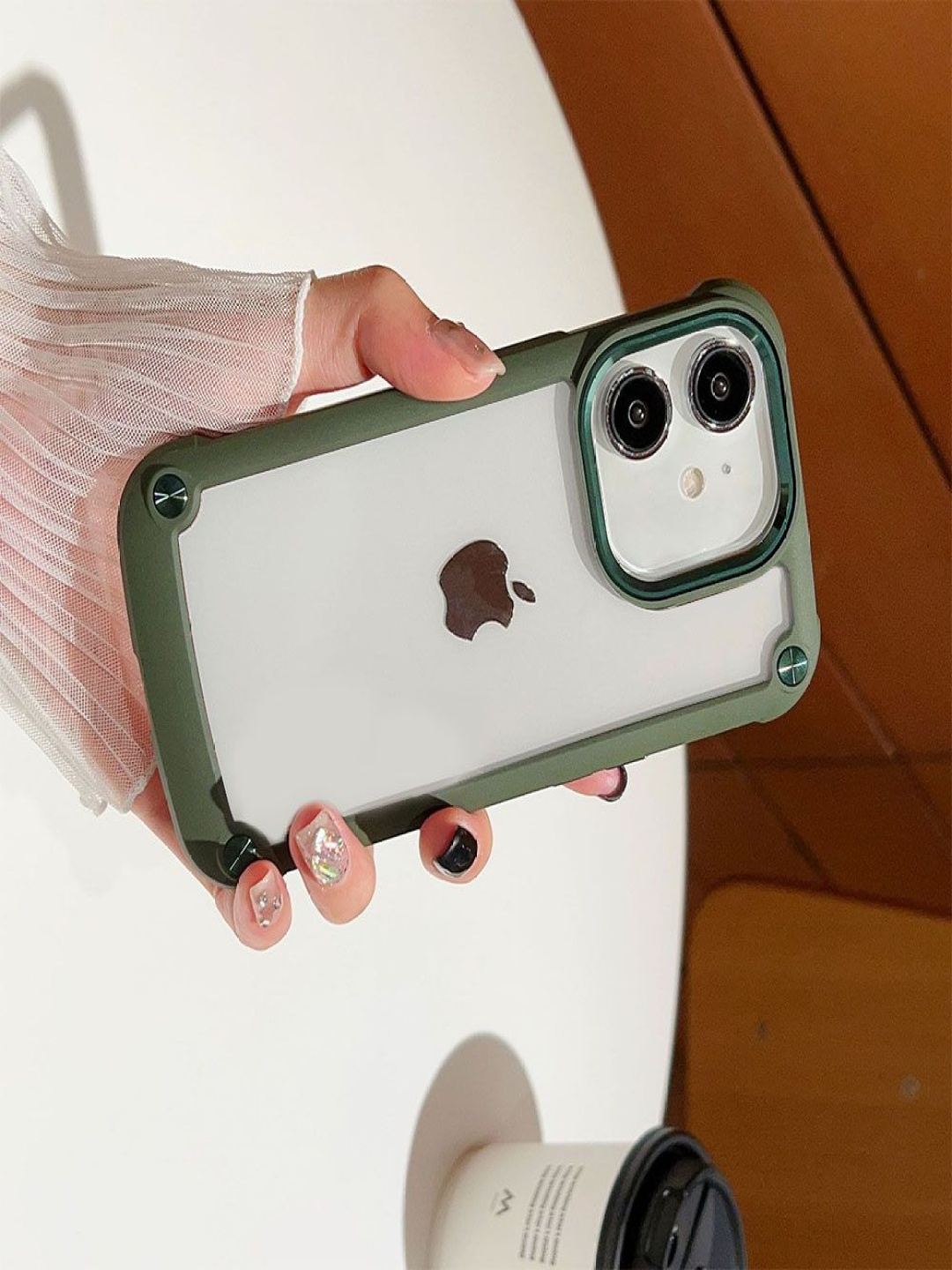 Luxury Kase Solid iPhone 12 Clear Armor Shockproof Acrylic Metal Button Hard Back Case, Green
Luxury Kase Solid iPhone 12 Clear Armor Shockproof Acrylic Metal Button Hard Back Case, Green