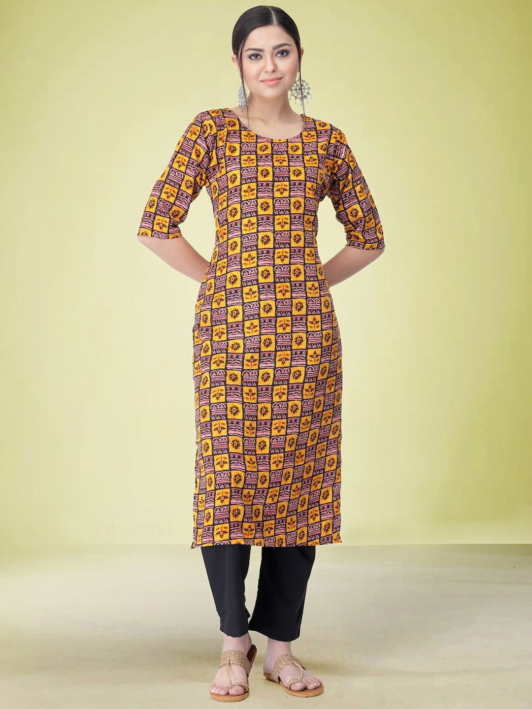 Moda Rapido Ethnic Motifs Printed Round Neck Straight Kurta with Trouser, Yellow
Moda Rapido Ethnic Motifs Printed Round Neck Straight Kurta with Trouser, Yellow