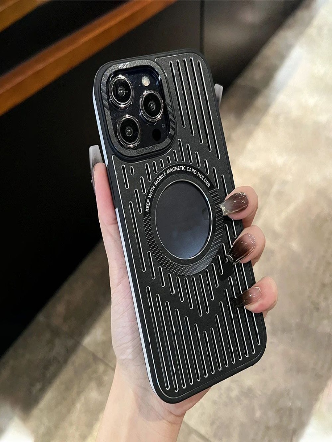 Luxury Kase LK094 Textured iPhone 15 Pro Cooling Hollow Ultra Thin Metal Back Case, Black
Luxury Kase LK094 Textured iPhone 15 Pro Cooling Hollow Ultra Thin Metal Back Case, Black