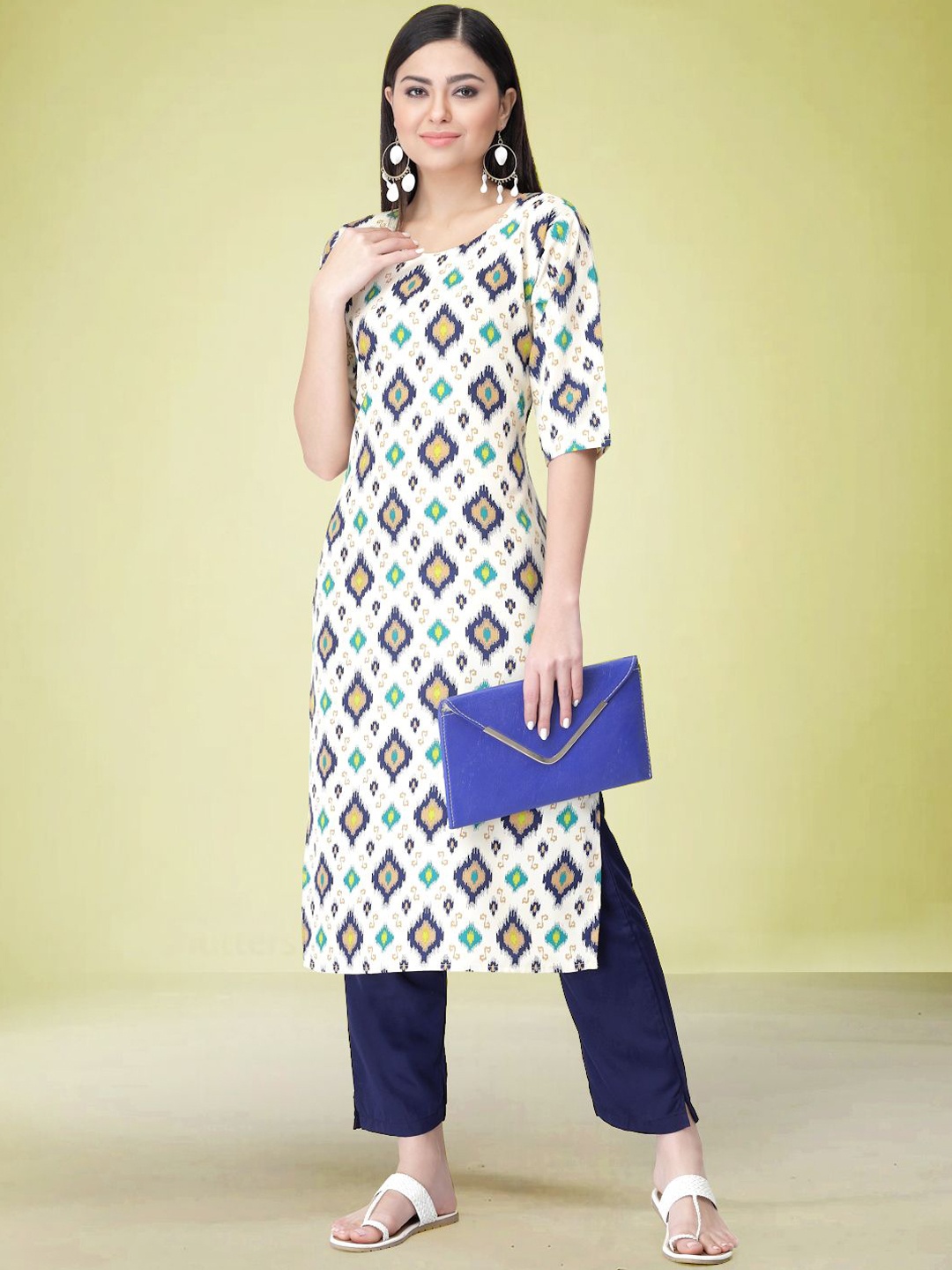 Moda Rapido Ethnic Motifs Printed Round Neck Straight Kurta with Trouser, White
Moda Rapido Ethnic Motifs Printed Round Neck Straight Kurta with Trouser, White