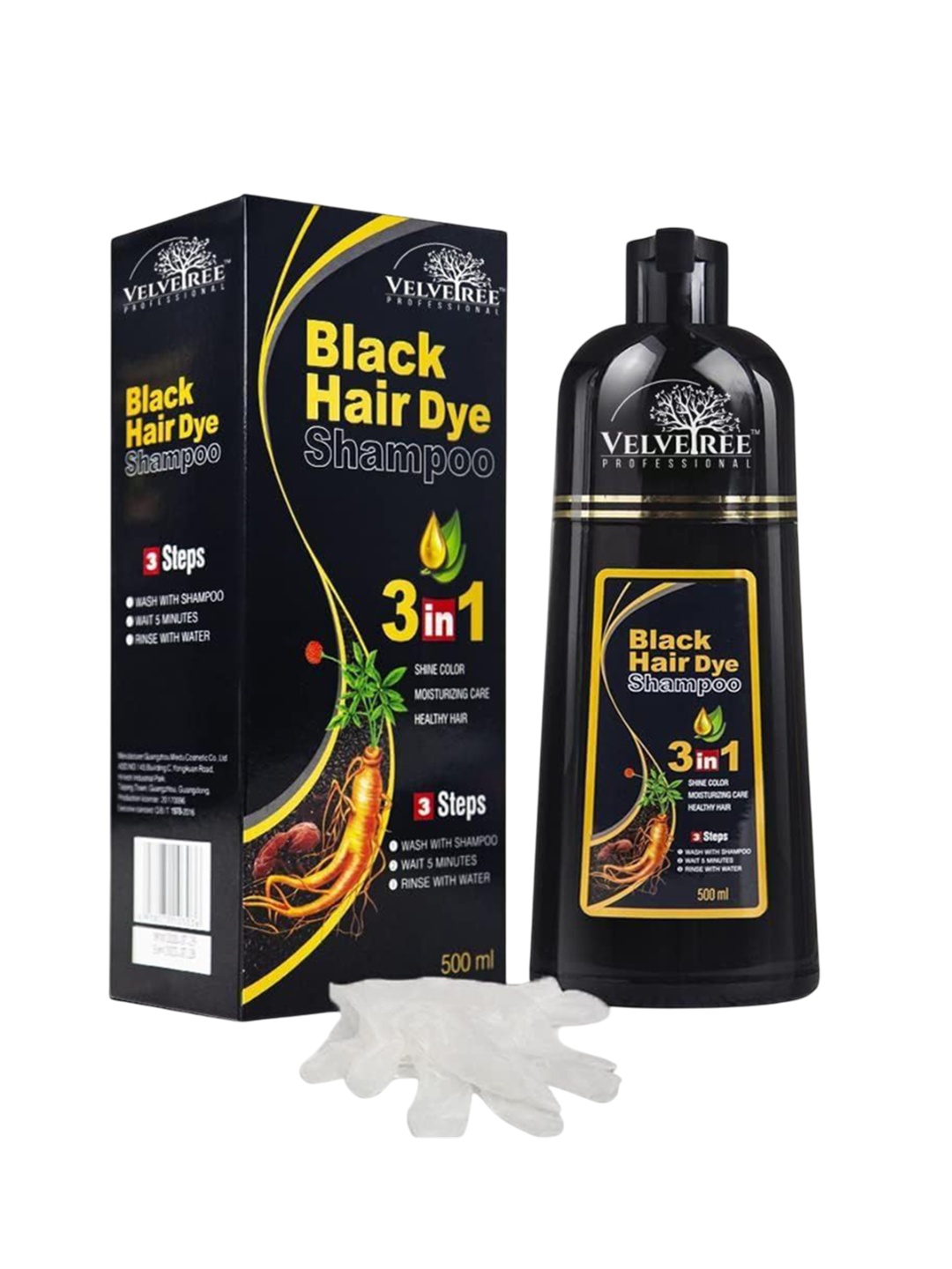 Velvetree 3-In-1 Hair Dye Shampoo With Sesame Seeds & Bhringraj Extract- 500 ml - Black
Velvetree 3-In-1 Hair Dye Shampoo With Sesame Seeds & Bhringraj Extract- 500 ml - Black