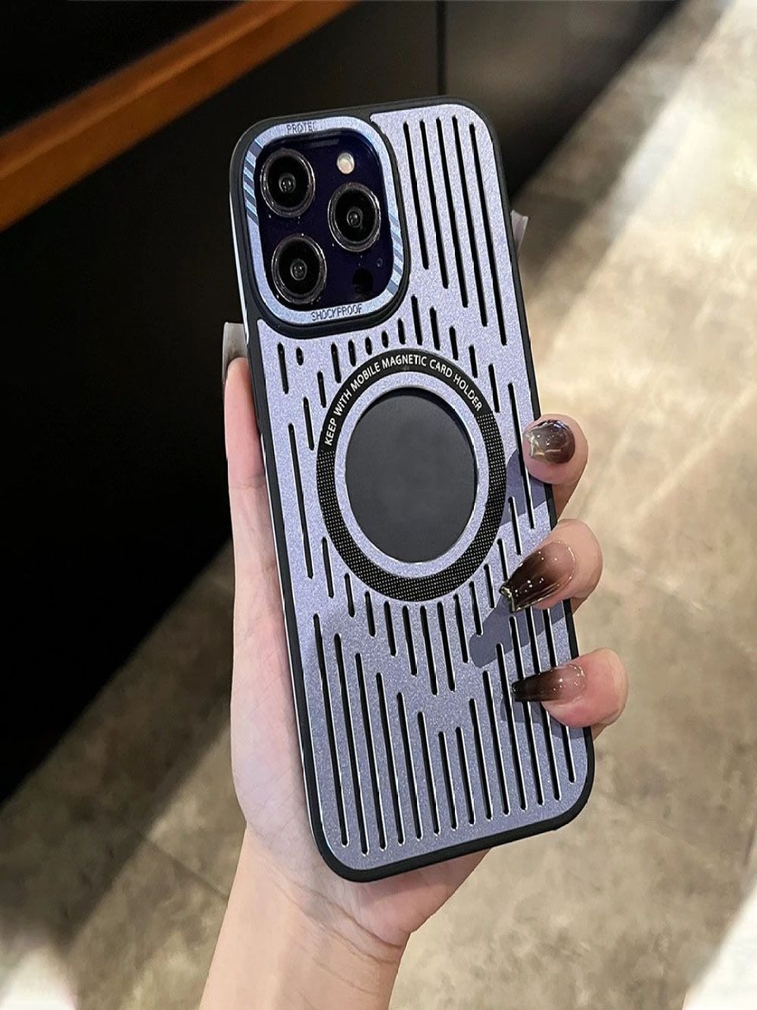 Luxury Kase LK094 Cooling Hollow Ultra Thin Metal Heat Dissipation iPhone 15 Pro Back Case, Blue
Luxury Kase LK094 Cooling Hollow Ultra Thin Metal Heat Dissipation iPhone 15 Pro Back Case, Blue