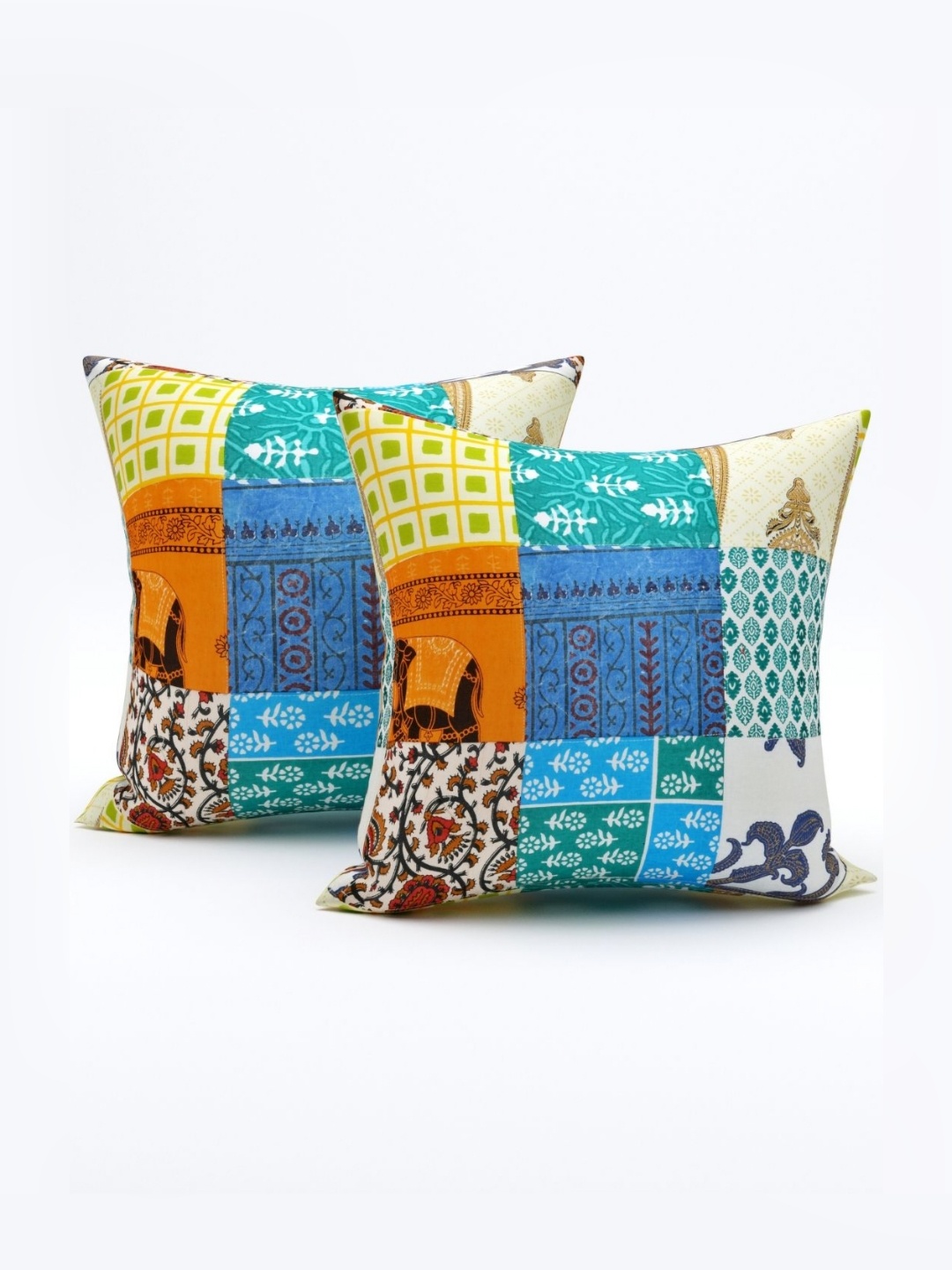 The Craft Monk Blue 2 Pieces Floral Printed Patchwork Pure Cotton Square Cushion Covers
The Craft Monk Blue 2 Pieces Floral Printed Patchwork Pure Cotton Square Cushion Covers