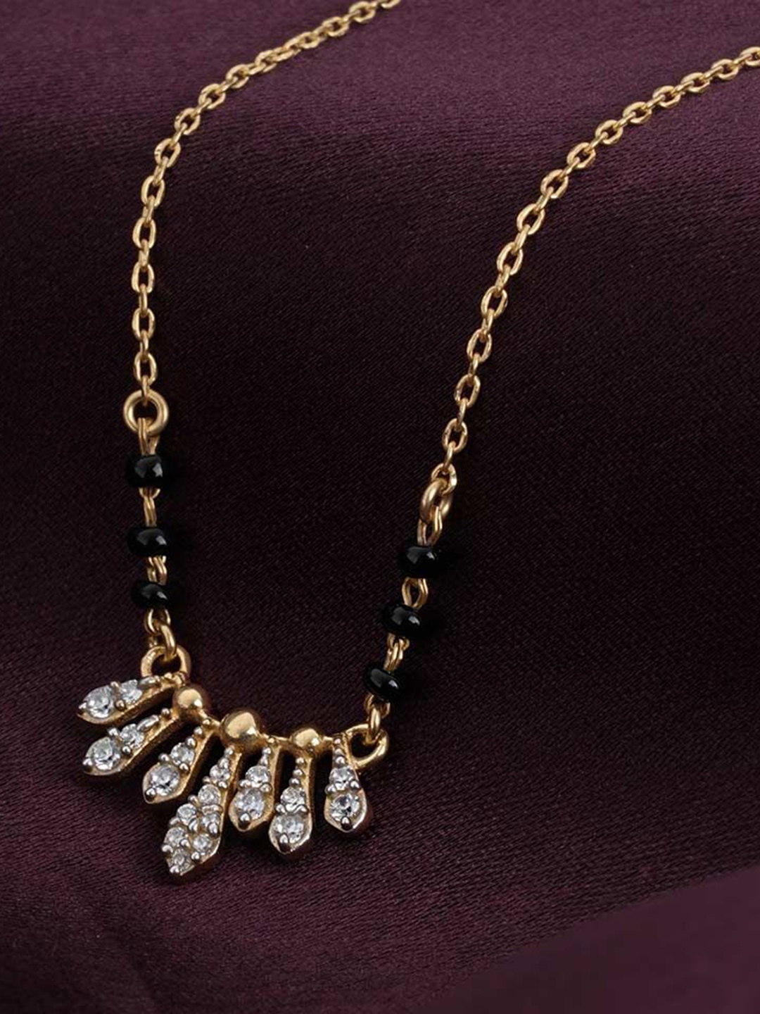 PALMONAS 925 Sterling Silver Gold-Plated Stones and Beads Timeless Elegance Mangalsutra
PALMONAS 925 Sterling Silver Gold-Plated Stones and Beads Timeless Elegance Mangalsutra