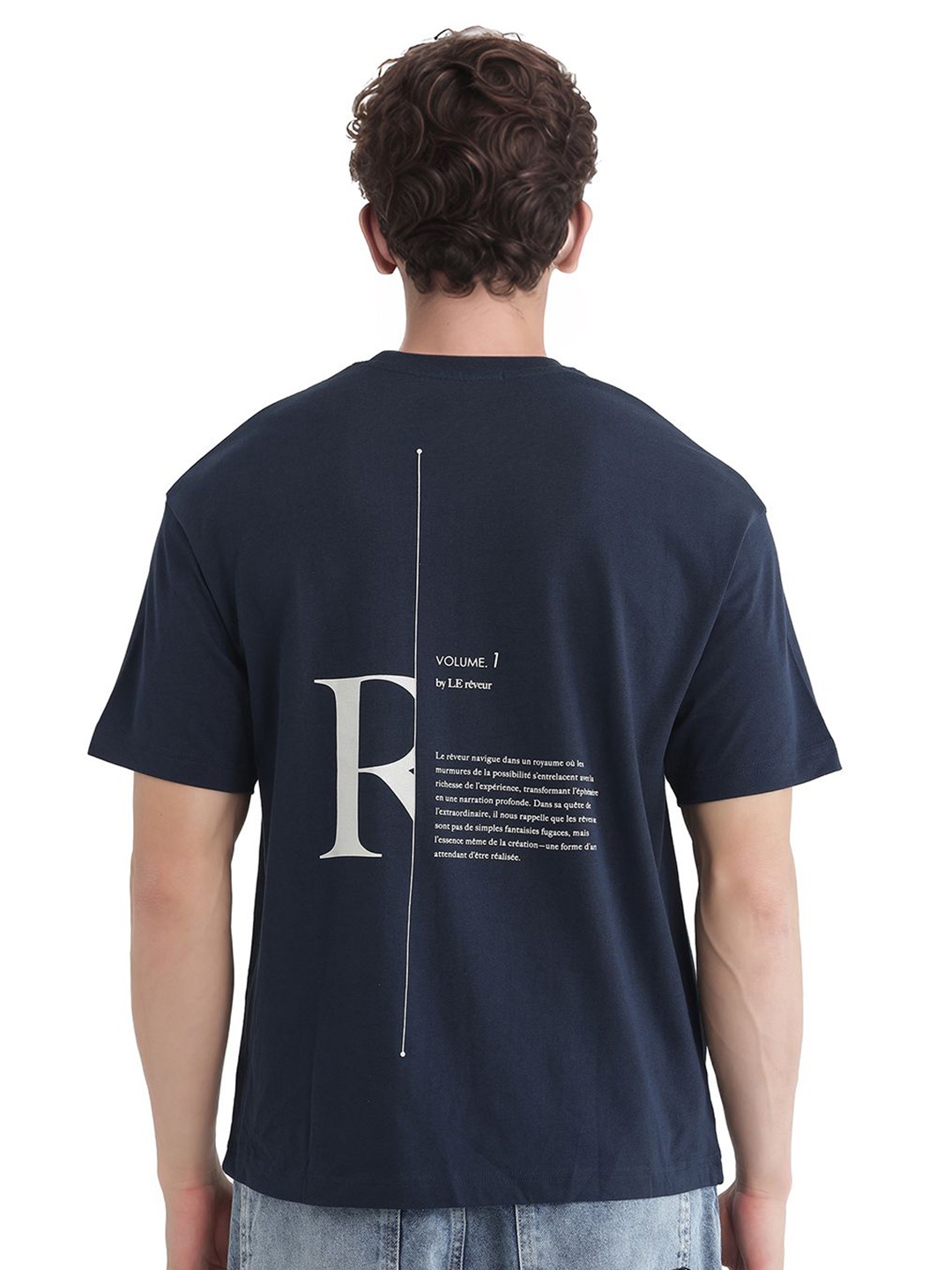 RARE RABBIT Men Typography Printed Round Neck Cotton Oversized T-shirt, Navy blue
RARE RABBIT Men Typography Printed Round Neck Cotton Oversized T-shirt, Navy blue