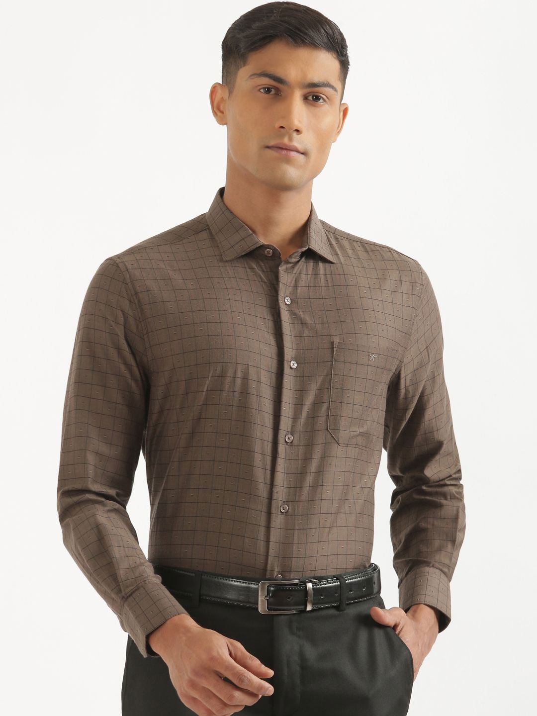 CROYDON UK Men Comfort Grid Tattersall Checks Opaque Checked Casual Shirt, Brown
CROYDON UK Men Comfort Grid Tattersall Checks Opaque Checked Casual Shirt, Brown