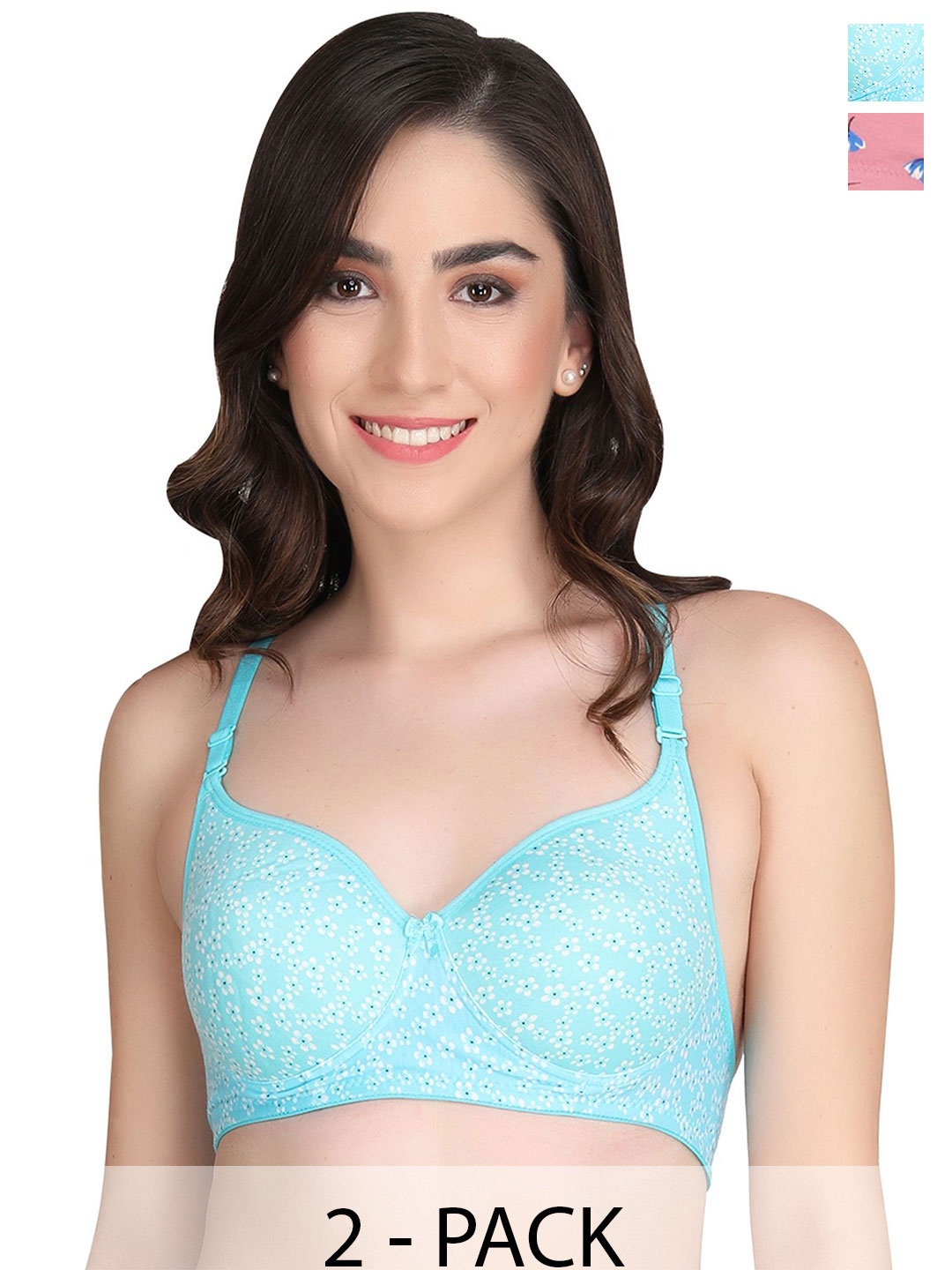 Liigne Women Pack of 2 Cut and Sew Floral Printed Full Coverage Lightly Padded Bra, Pink
Liigne Women Pack of 2 Cut and Sew Floral Printed Full Coverage Lightly Padded Bra, Pink