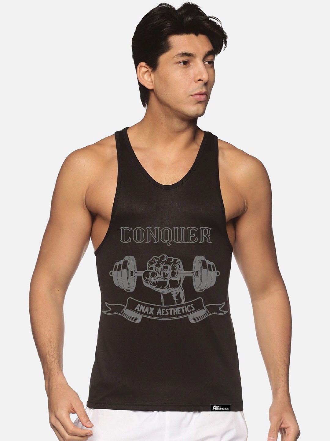 Anax Aesthetics Men Polyester Dri-Fit Printed Sleeveless Sando Gym Vest Stringer Tank Top, Black
Anax Aesthetics Men Polyester Dri-Fit Printed Sleeveless Sando Gym Vest Stringer Tank Top, Black