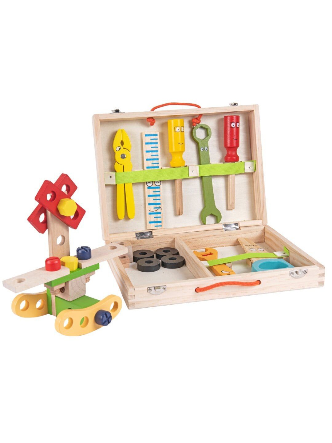 Nesta Toys Wooden Tool Kit Set with Tool Box Pretend Play Construction Tools Kit 36 Pcs, Yellow
Nesta Toys Wooden Tool Kit Set with Tool Box Pretend Play Construction Tools Kit 36 Pcs, Yellow