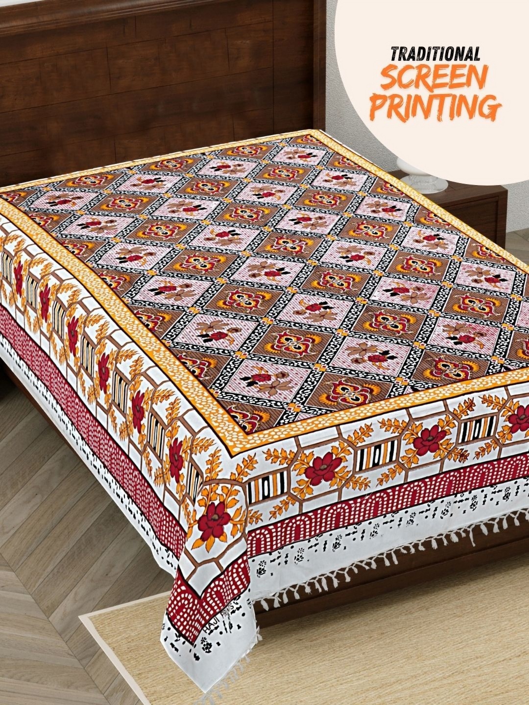 HASHCART White & Pink Printed 210 TC Pure Cotton Queen Single Bedsheet 2.30 m x 1.52 m
HASHCART White & Pink Printed 210 TC Pure Cotton Queen Single Bedsheet 2.30 m x 1.52 m