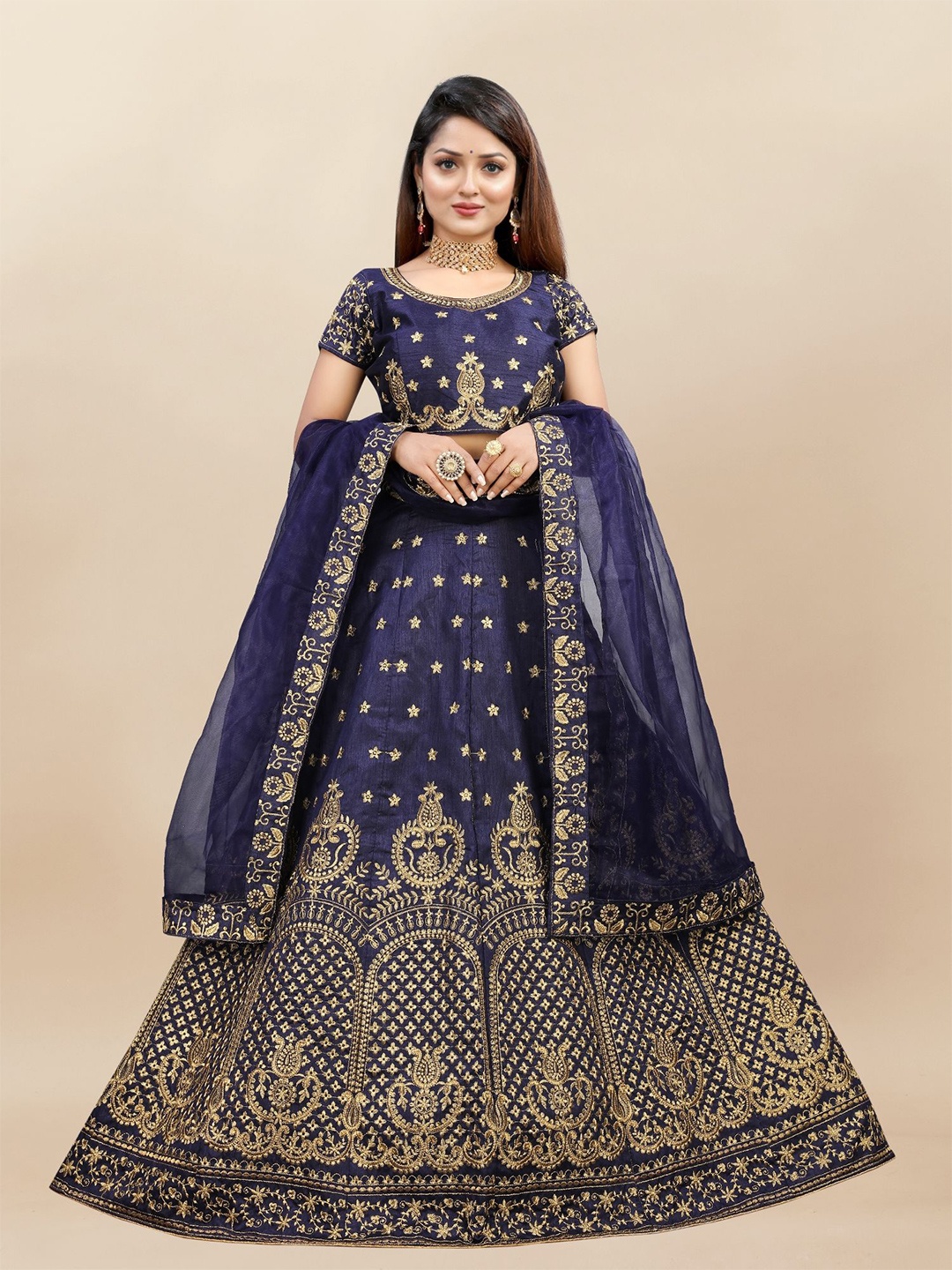 A TO Z CART Embroidered Thread Work Semi-Stitched Lehenga & Unstitched Blouse With Dupatta, Blue
A TO Z CART Embroidered Thread Work Semi-Stitched Lehenga & Unstitched Blouse With Dupatta, Blue