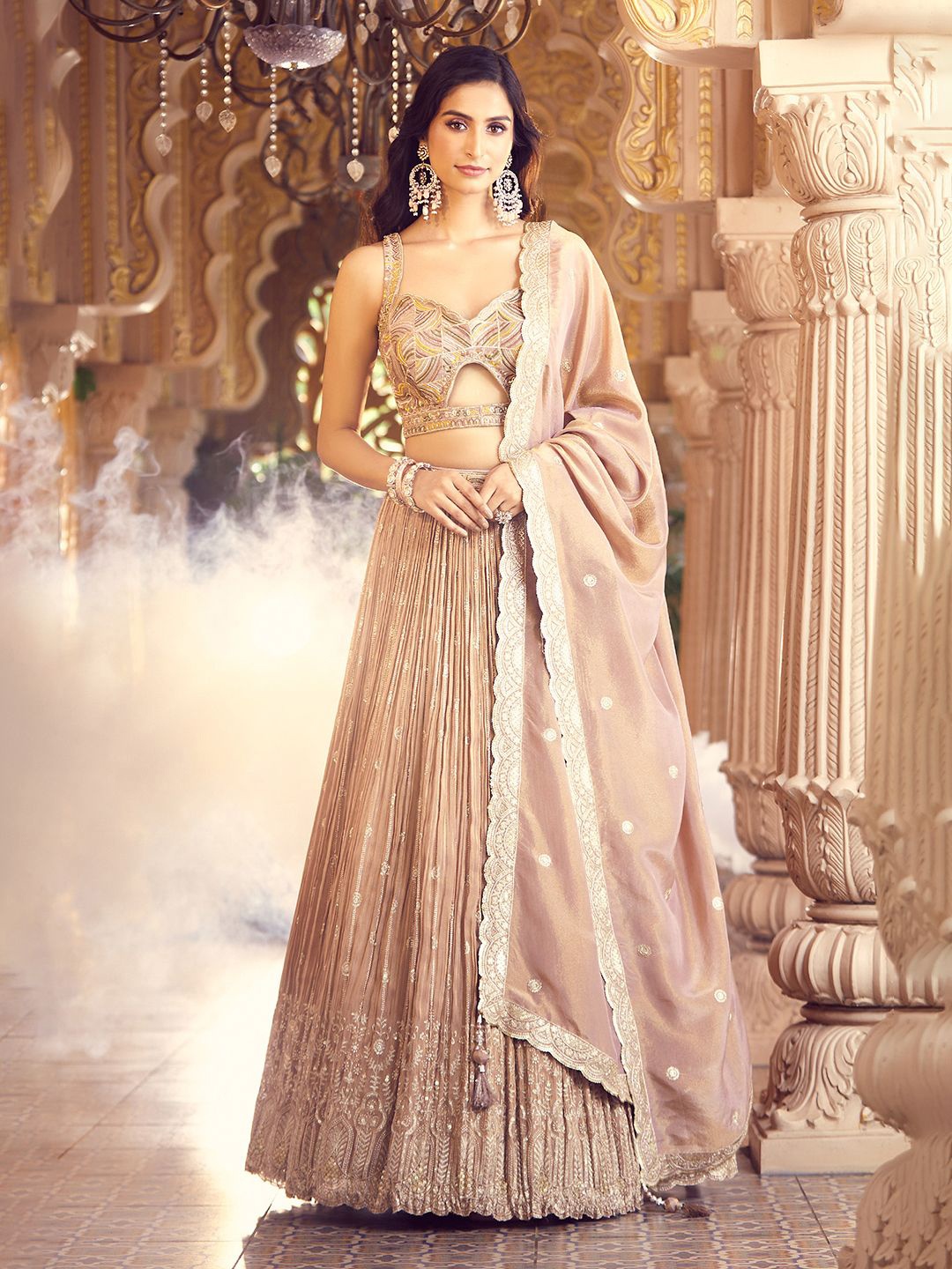 Alaya Advani Embroidered Beads and Stones Ready to Wear Lehenga & Blouse With Dupatta, Beige
Alaya Advani Embroidered Beads and Stones Ready to Wear Lehenga & Blouse With Dupatta, Beige
