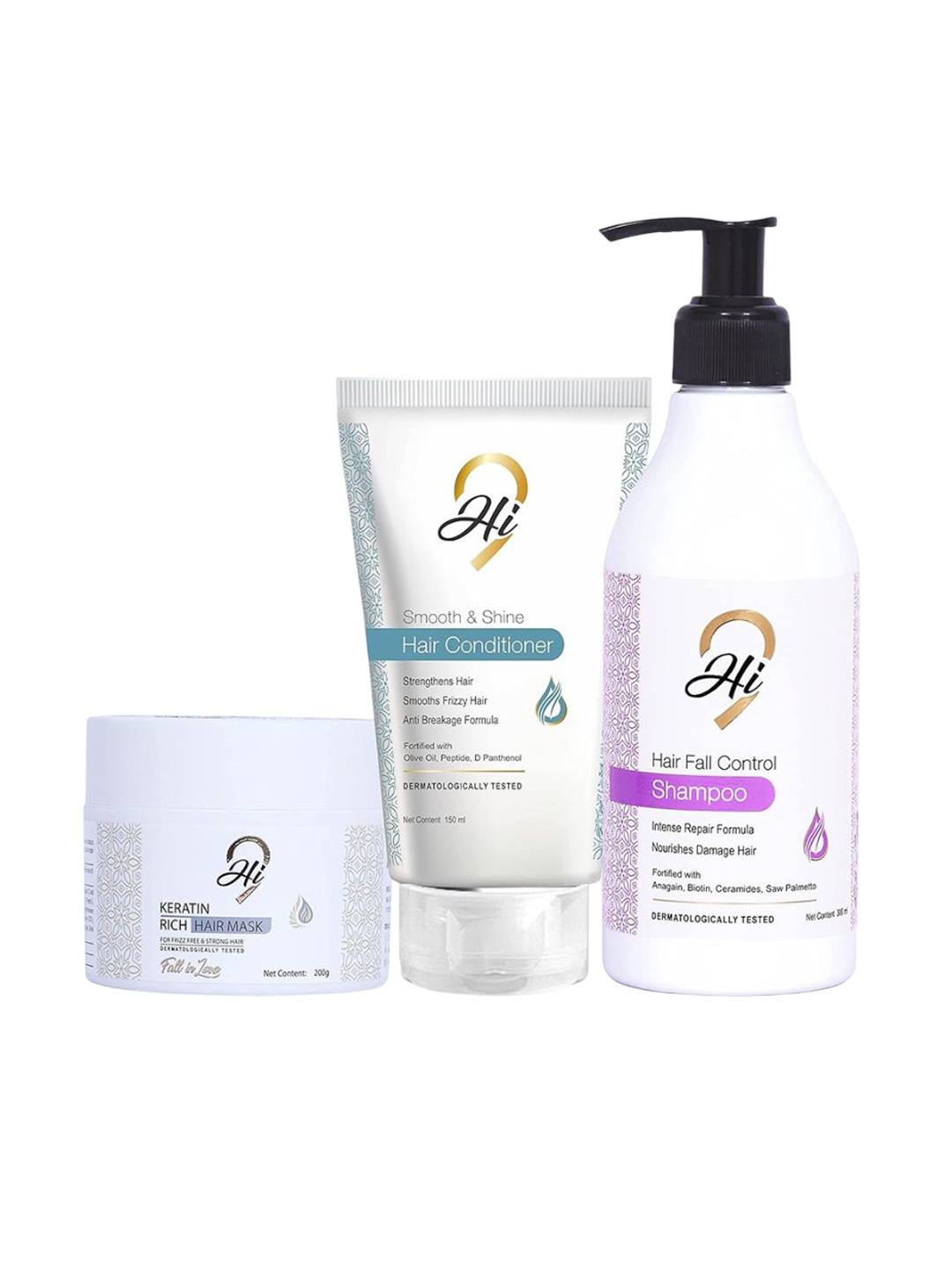 Hi9 Set of 3 Smooth & Shine Hair Conditioner & Keratin Rich Hair Mask & Shampoo, White
Hi9 Set of 3 Smooth & Shine Hair Conditioner & Keratin Rich Hair Mask & Shampoo, White