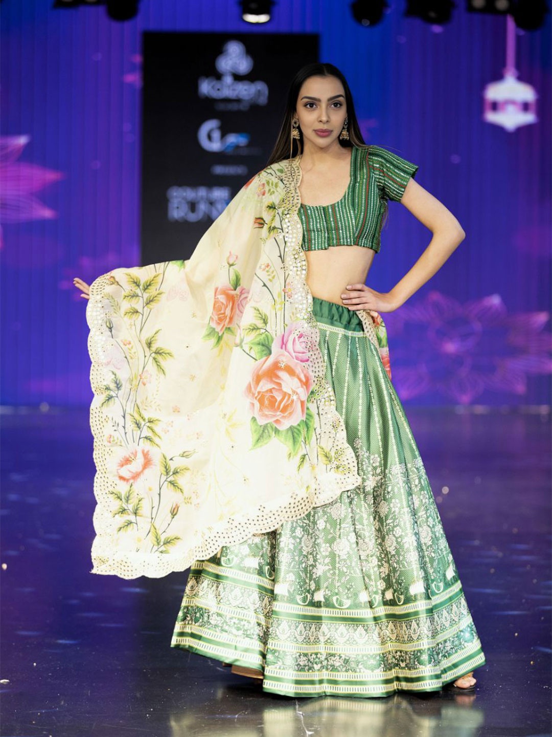 Kaizen TEXO FAB Embroidered Semi-Stitched Lehenga & Unstitched Blouse With Dupatta, Green
Kaizen TEXO FAB Embroidered Semi-Stitched Lehenga & Unstitched Blouse With Dupatta, Green