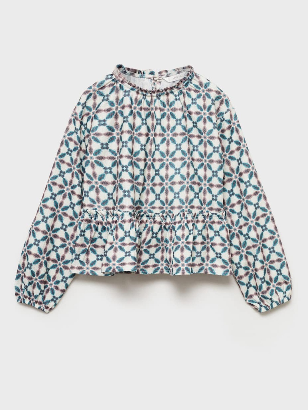 Mango Kids Girls Geometric Print Puff Sleeve Bohemian Cinched Waist Top, Green
Mango Kids Girls Geometric Print Puff Sleeve Bohemian Cinched Waist Top, Green