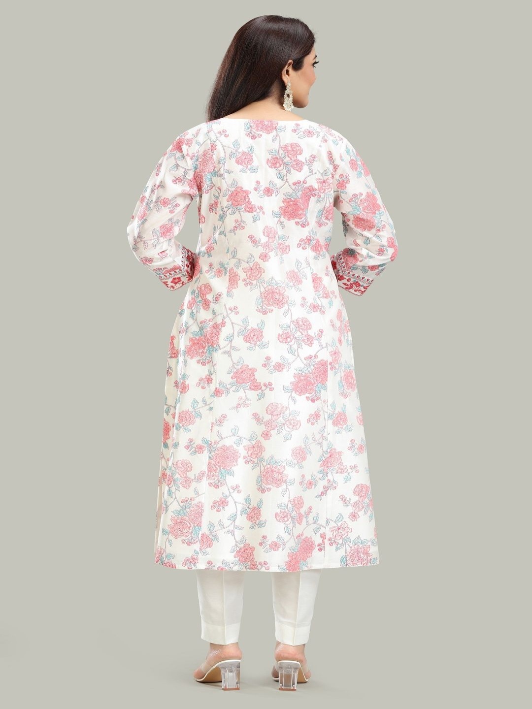 COTTON CULTURE Floral Printed Thread Work Notch Neck A-line Kurta With Trouser And Dupatta, Pink
COTTON CULTURE Floral Printed Thread Work Notch Neck A-line Kurta With Trouser And Dupatta, Pink