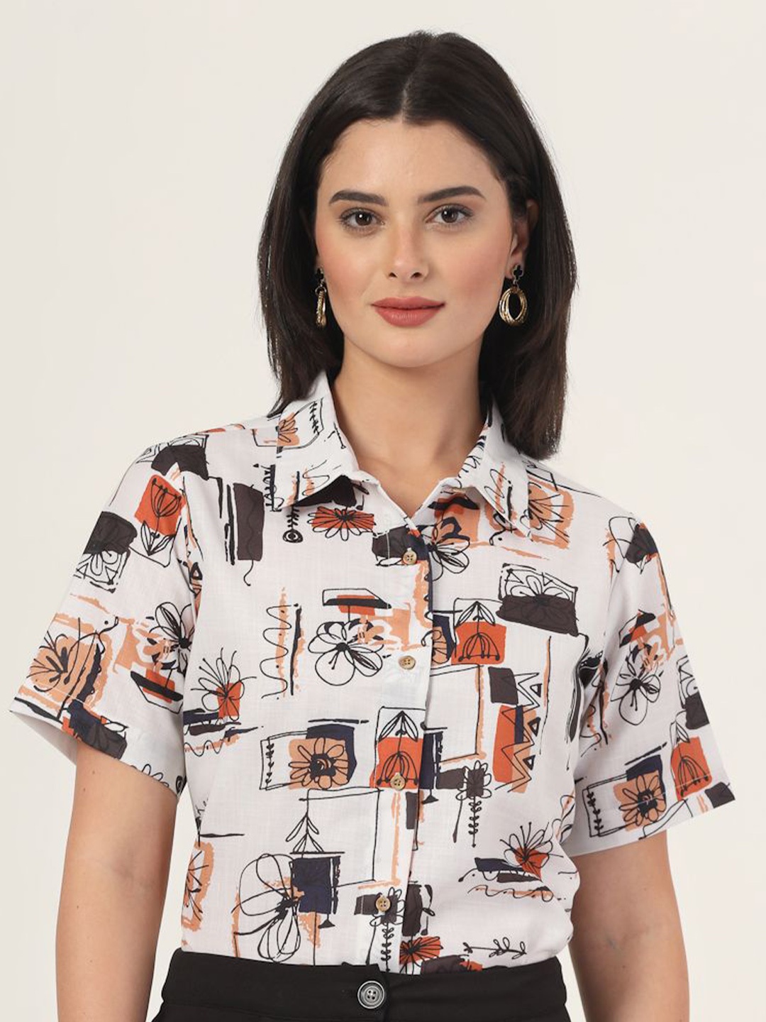 Style Quotient Women Smart Fit Spread Collar Abstract Printed Casual Shirt, Off white
Style Quotient Women Smart Fit Spread Collar Abstract Printed Casual Shirt, Off white