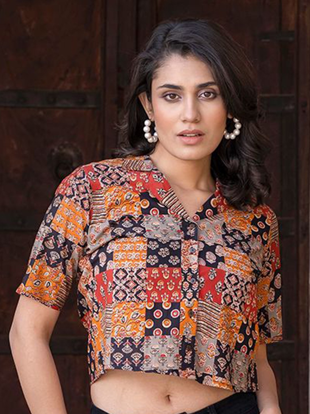 The Roadster Lifestyle Co Ethnic Printed Pure Cotton Cuban Collar Shirt Style Top, Black
The Roadster Lifestyle Co Ethnic Printed Pure Cotton Cuban Collar Shirt Style Top, Black