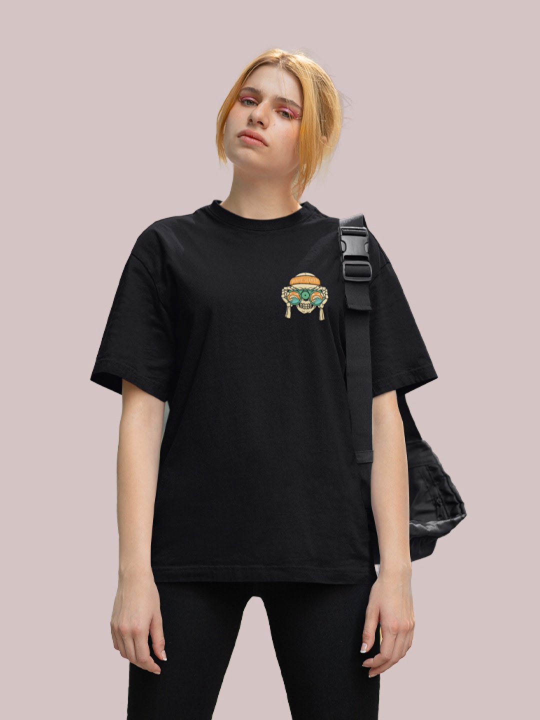 Slenor Women Checked High Neck Drop-Shoulder Sleeves Applique T-shirt, Black
Slenor Women Checked High Neck Drop-Shoulder Sleeves Applique T-shirt, Black
