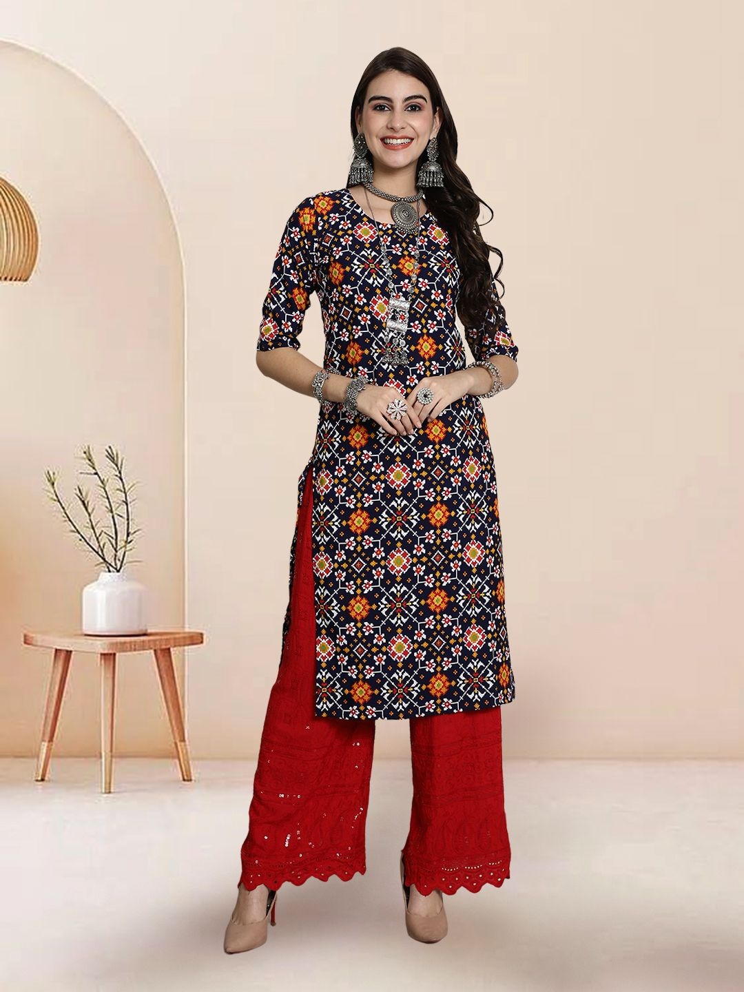 7Threads Selection of 5 Ethnic Motifs Printed Round Neck Straight Kurtas, Black
7Threads Selection of 5 Ethnic Motifs Printed Round Neck Straight Kurtas, Black