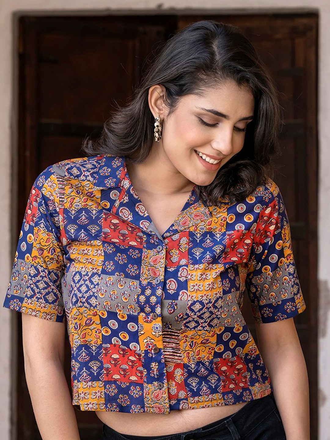 The Roadster Lifestyle Co Ethnic Printed Pure Cotton Short Sleeves Shirt Style Top, Blue
The Roadster Lifestyle Co Ethnic Printed Pure Cotton Short Sleeves Shirt Style Top, Blue