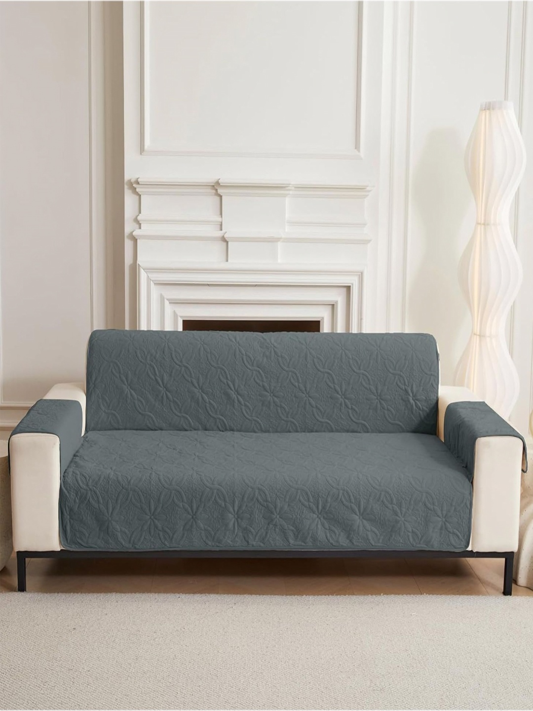 HOUSE OF QUIRK Grey Printed Double Seater Quilted Water-Resistant Sofa Mat With Arms
HOUSE OF QUIRK Grey Printed Double Seater Quilted Water-Resistant Sofa Mat With Arms