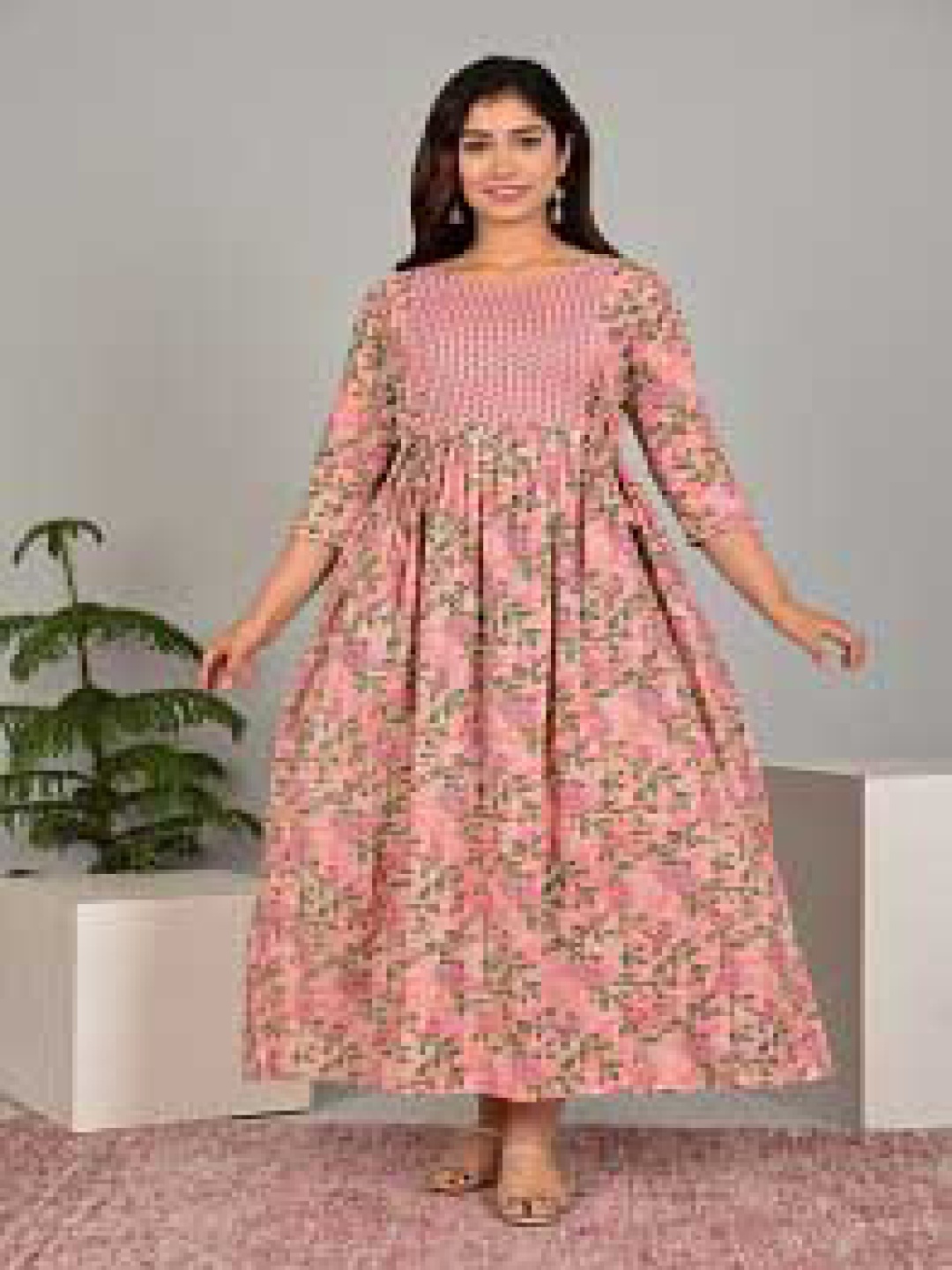 Nevisha Style Women Floral Printed Thread Work Floral Maternity Anarkali Kurta, Peach
Nevisha Style Women Floral Printed Thread Work Floral Maternity Anarkali Kurta, Peach