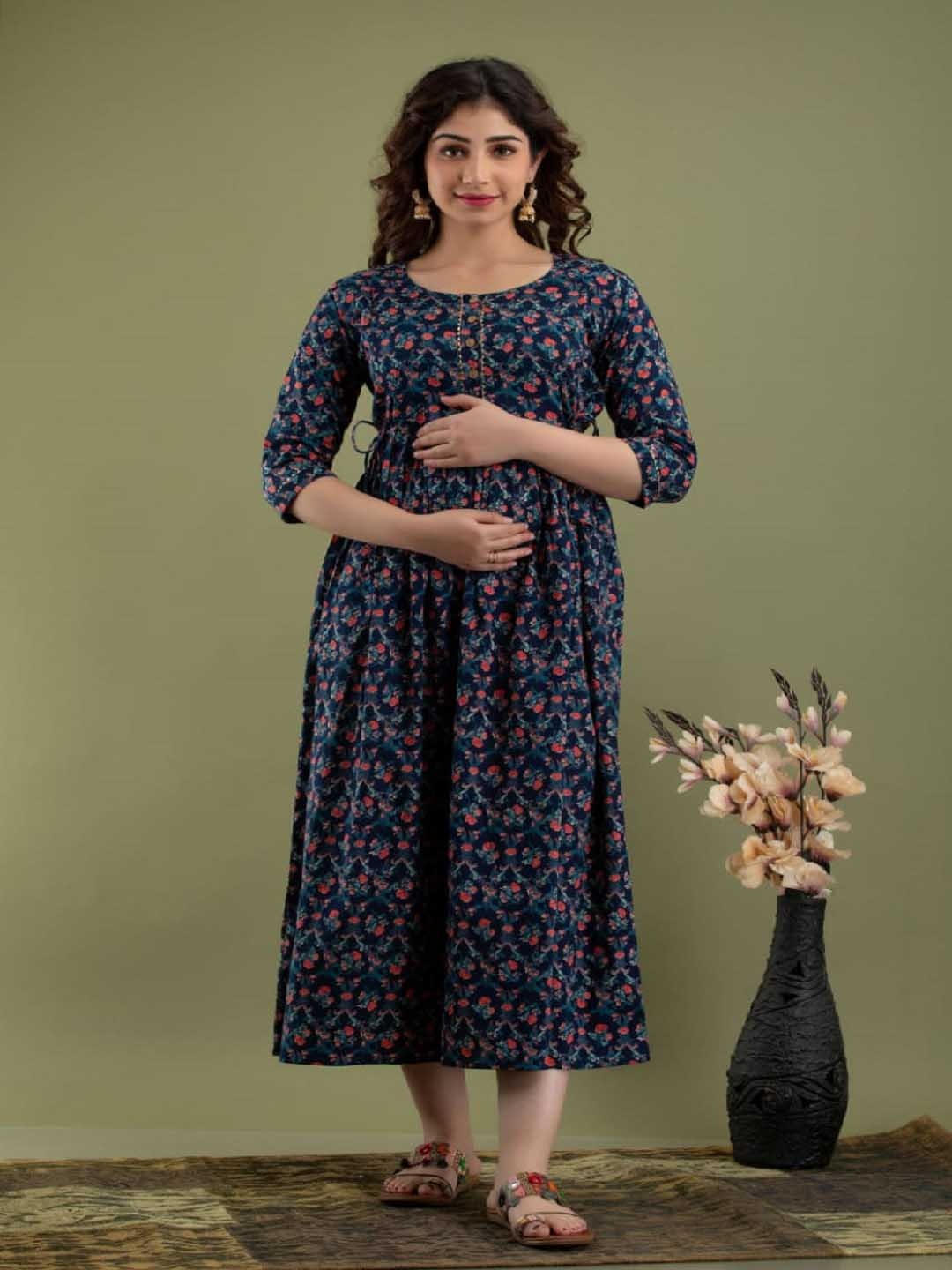 Nevisha Style Women Floral Printed Thread Work Floral Maternity Anarkali Kurta, Blue
Nevisha Style Women Floral Printed Thread Work Floral Maternity Anarkali Kurta, Blue