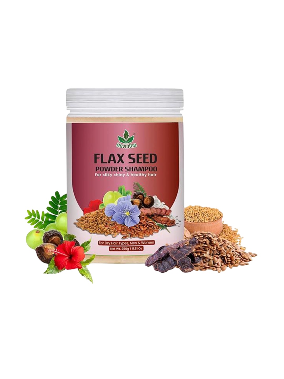 Havintha Flax Seed Powder Shampoo With Amla, Reetha, Shikakai, Methidana & Hibiscus 250 g, Red
Havintha Flax Seed Powder Shampoo With Amla, Reetha, Shikakai, Methidana & Hibiscus 250 g, Red