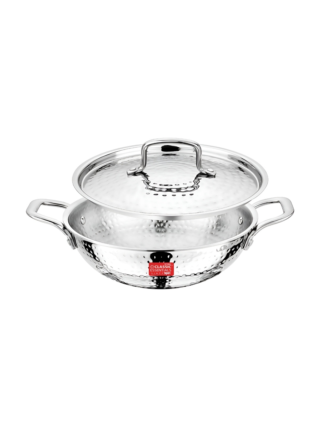 Classic Essentials Hammered Finish Triply Kadhai, 20 Cm Diameter with Lid 1.5 L Capacity, Steel
Classic Essentials Hammered Finish Triply Kadhai, 20 Cm Diameter with Lid 1.5 L Capacity, Steel