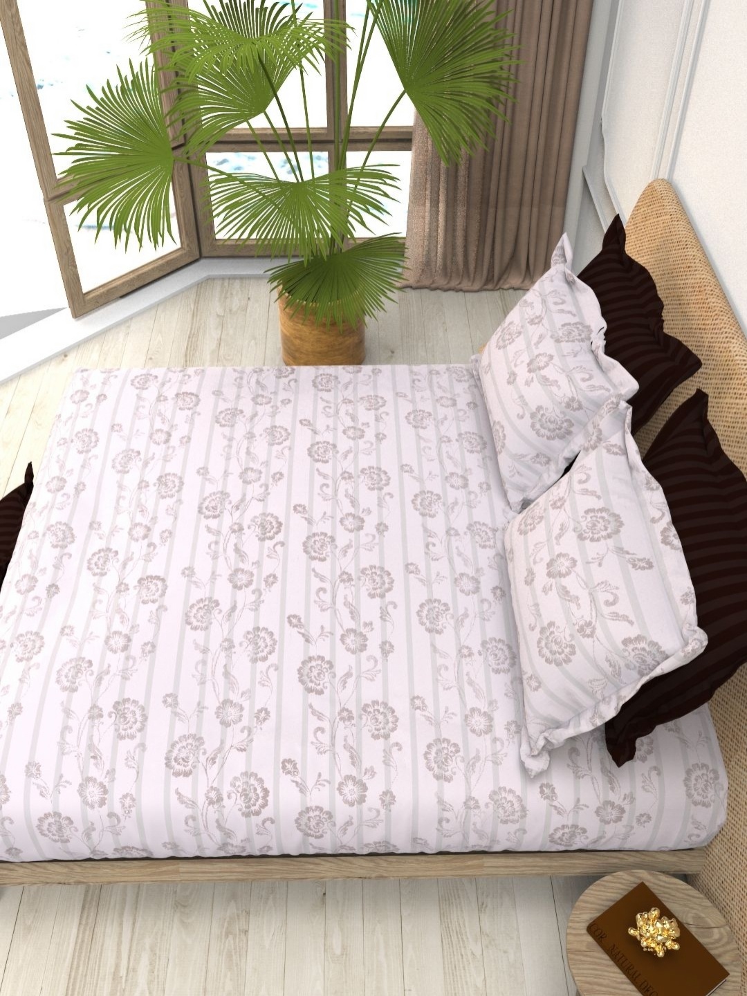 THE WHITE MOSS Christe White Printed 220 TC Cotton King Bedsheet Set-2.75 m x 2.50 m
THE WHITE MOSS Christe White Printed 220 TC Cotton King Bedsheet Set-2.75 m x 2.50 m