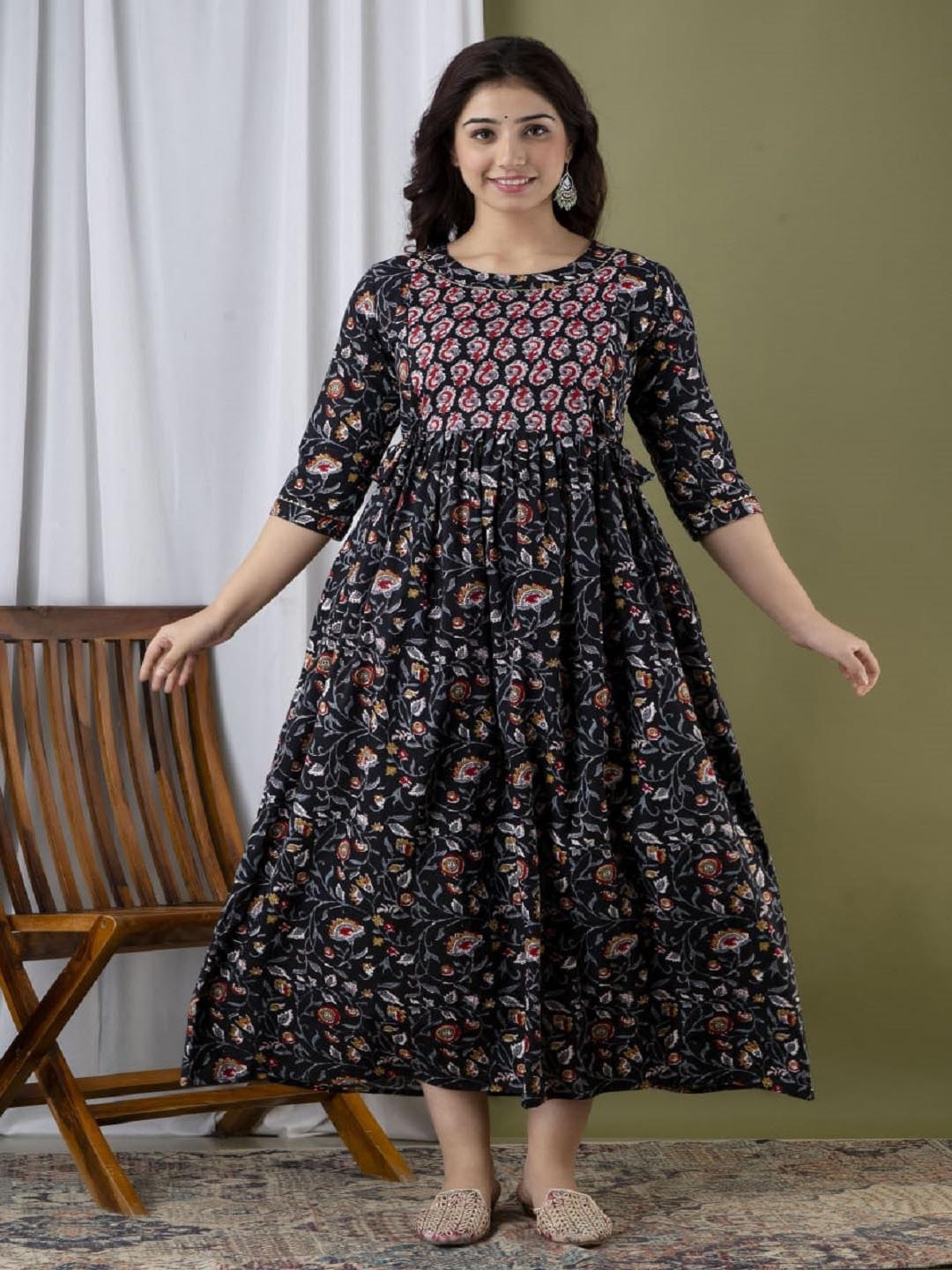 Nevisha Style Women Floral Printed Thread Work Floral Maternity Anarkali Kurta, Blue
Nevisha Style Women Floral Printed Thread Work Floral Maternity Anarkali Kurta, Blue