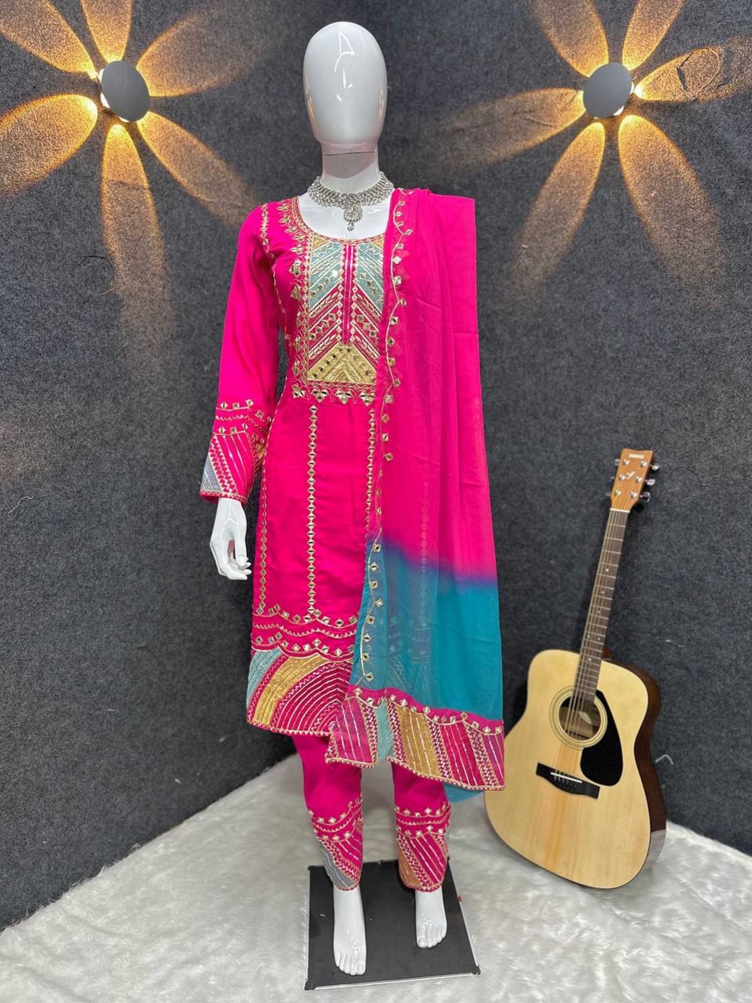 ZEEPKART Women Ethnic Motifs Embroidered Regular Mirror Work Kurta with Dhoti Pants & With Dupatta, Pink
ZEEPKART Women Ethnic Motifs Embroidered Regular Mirror Work Kurta with Dhoti Pants & With Dupatta, Pink