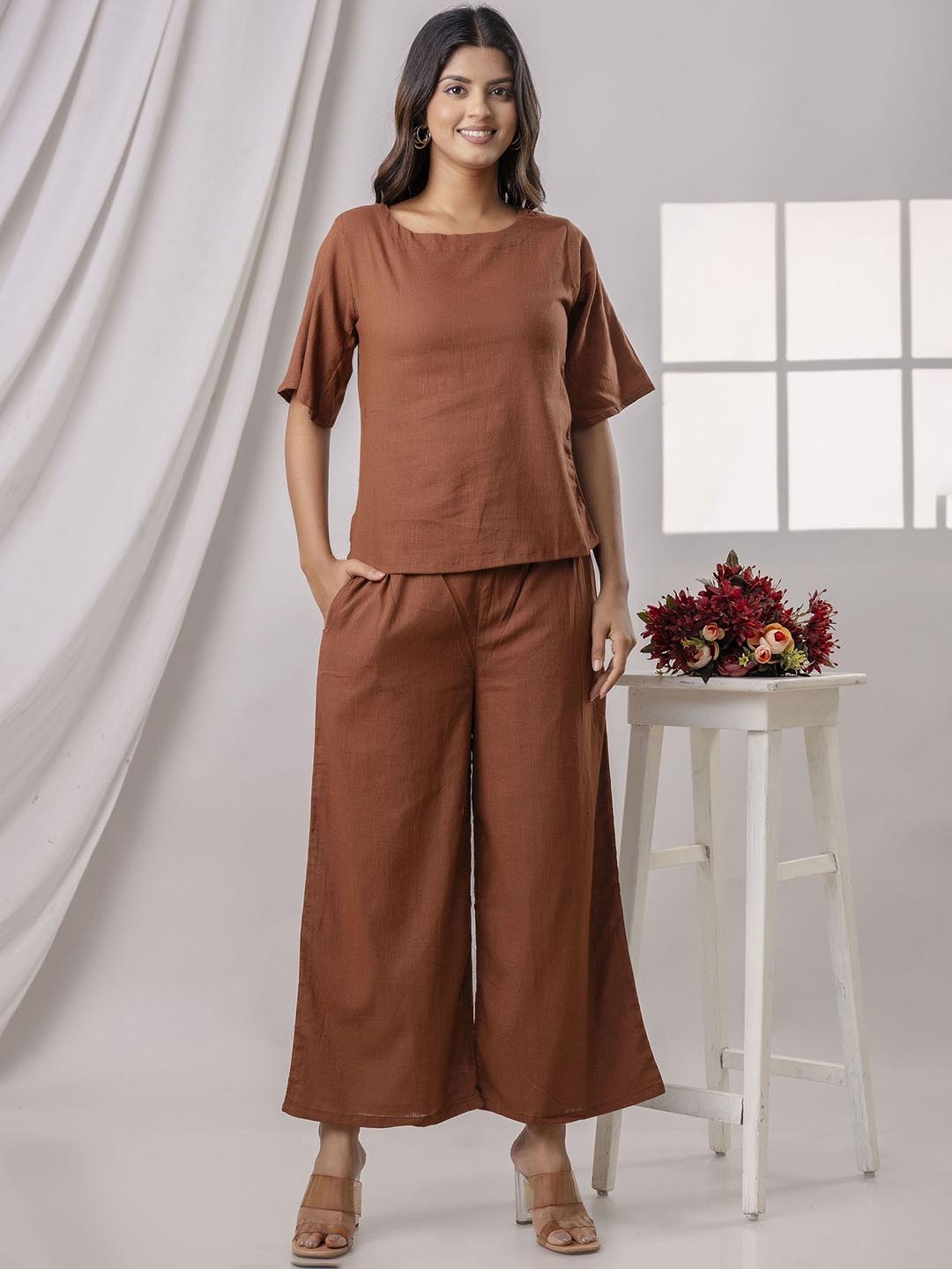 POSHART FASHION AS UNIQUE AS YOU ARE Round Neck Top & Trousers Co-Ords Set, Brown
POSHART FASHION AS UNIQUE AS YOU ARE Round Neck Top & Trousers Co-Ords Set, Brown
