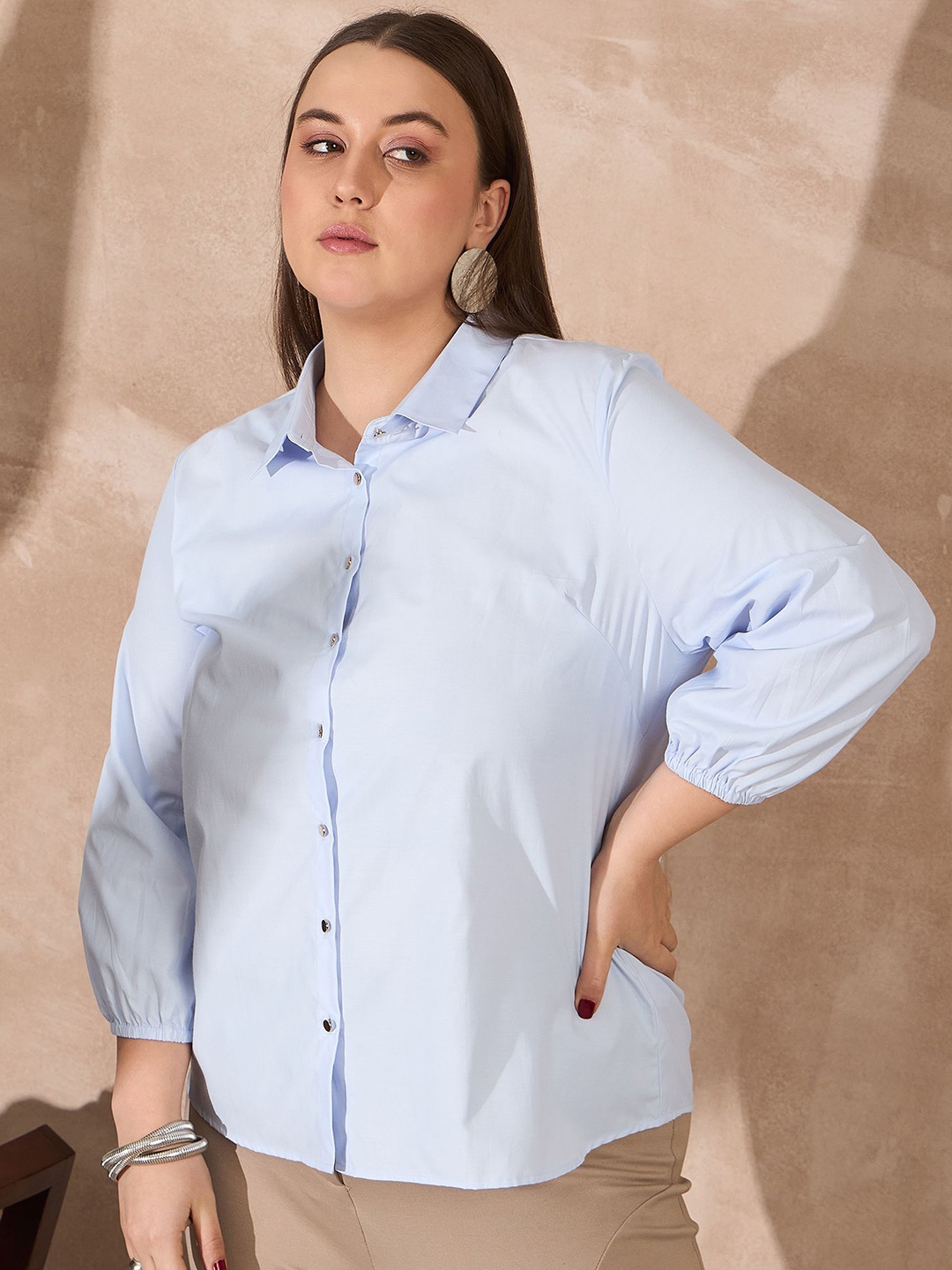 all about you Women Plus Size Spread Collar Solid Cotton Casual Shirt, Blue
all about you Women Plus Size Spread Collar Solid Cotton Casual Shirt, Blue