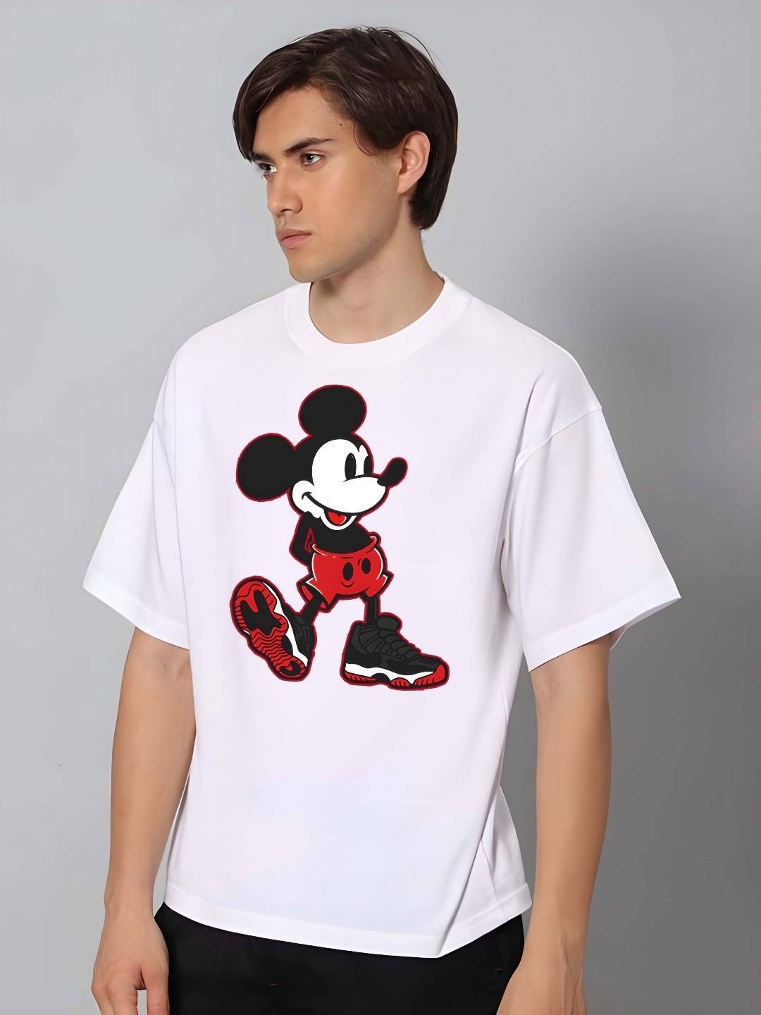 Moda Rapido Men Mickey Mouse Graphic Printed Round Neck Pure Cotton Oversized T-shirt, White
Moda Rapido Men Mickey Mouse Graphic Printed Round Neck Pure Cotton Oversized T-shirt, White