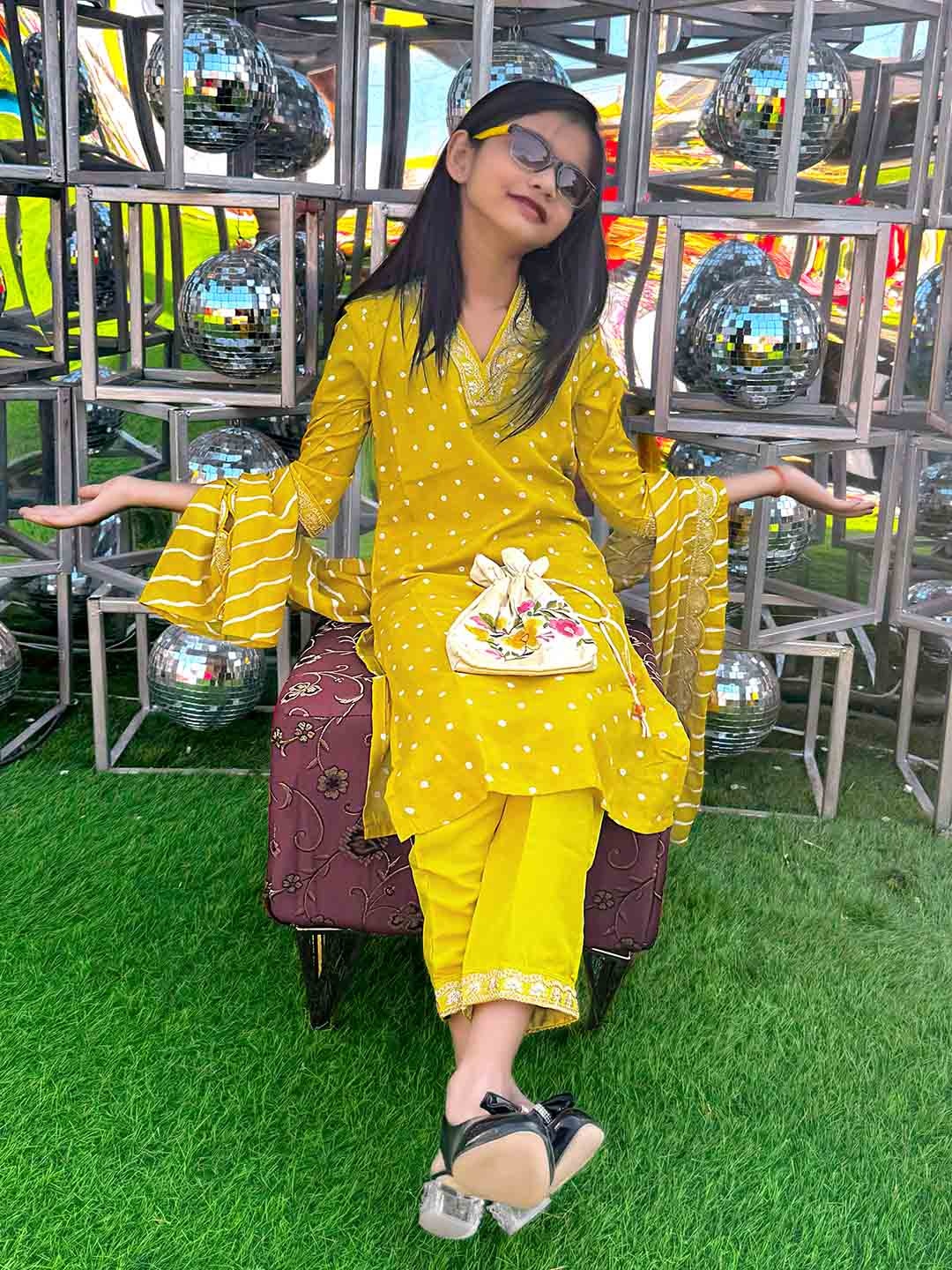 BAESD Girls Ethnic Motifs Printed Sequinned V-Neck Kurta With Trousers And Dupatta, Yellow
BAESD Girls Ethnic Motifs Printed Sequinned V-Neck Kurta With Trousers And Dupatta, Yellow