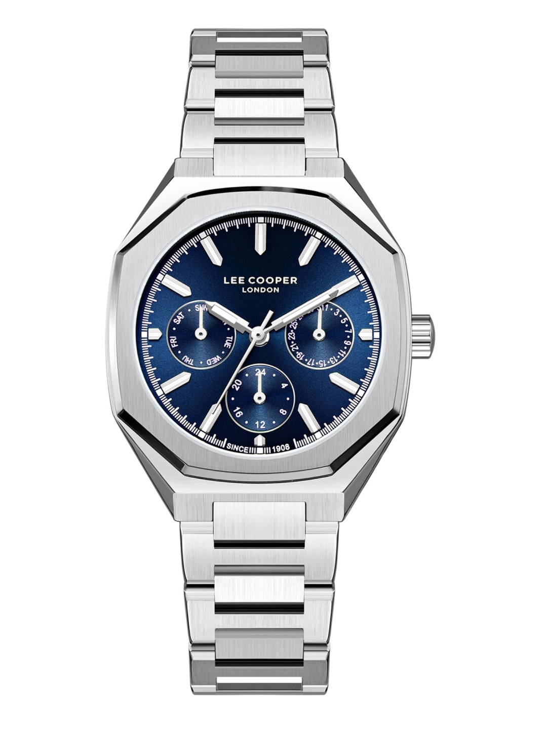 Lee Cooper Women Brass Dial & Stainless Steel Bracelet Style Straps Analogue Multi Function Watch, Blue
Lee Cooper Women Brass Dial & Stainless Steel Bracelet Style Straps Analogue Multi Function Watch, Blue