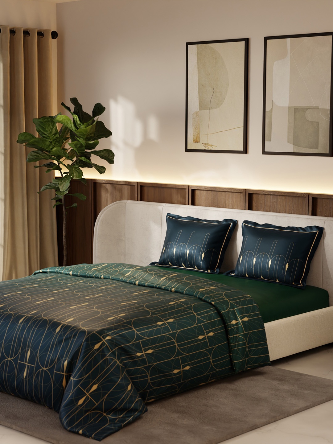 Stoa Paris Lumiere Green & Blue 4 Pieces Striped Printed Satin Double King Bedding Set
Stoa Paris Lumiere Green & Blue 4 Pieces Striped Printed Satin Double King Bedding Set