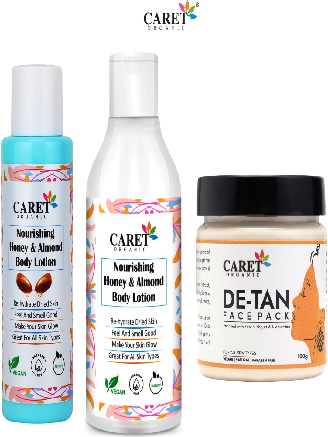 CARET ORGANIC Set Of 3 Honey Body Lotion 100 g, Body Lotion 250 ml & Face Pack 100 g, White
CARET ORGANIC Set Of 3 Honey Body Lotion 100 g, Body Lotion 250 ml & Face Pack 100 g, White