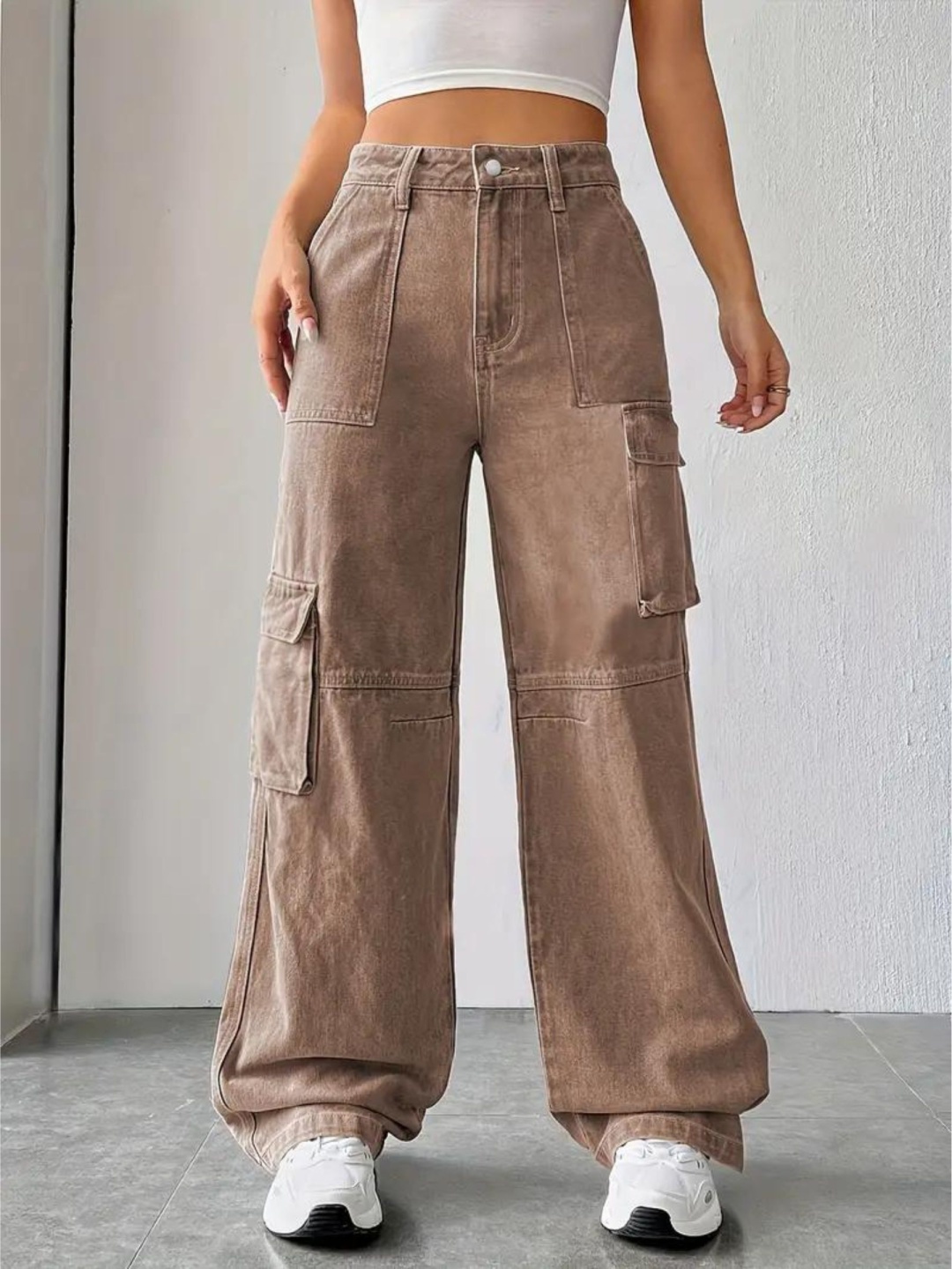 Glossia Nova Women Comfort Wide Leg High-Rise Light Fade Acid Wash Stretchable Jeans, Brown
Glossia Nova Women Comfort Wide Leg High-Rise Light Fade Acid Wash Stretchable Jeans, Brown