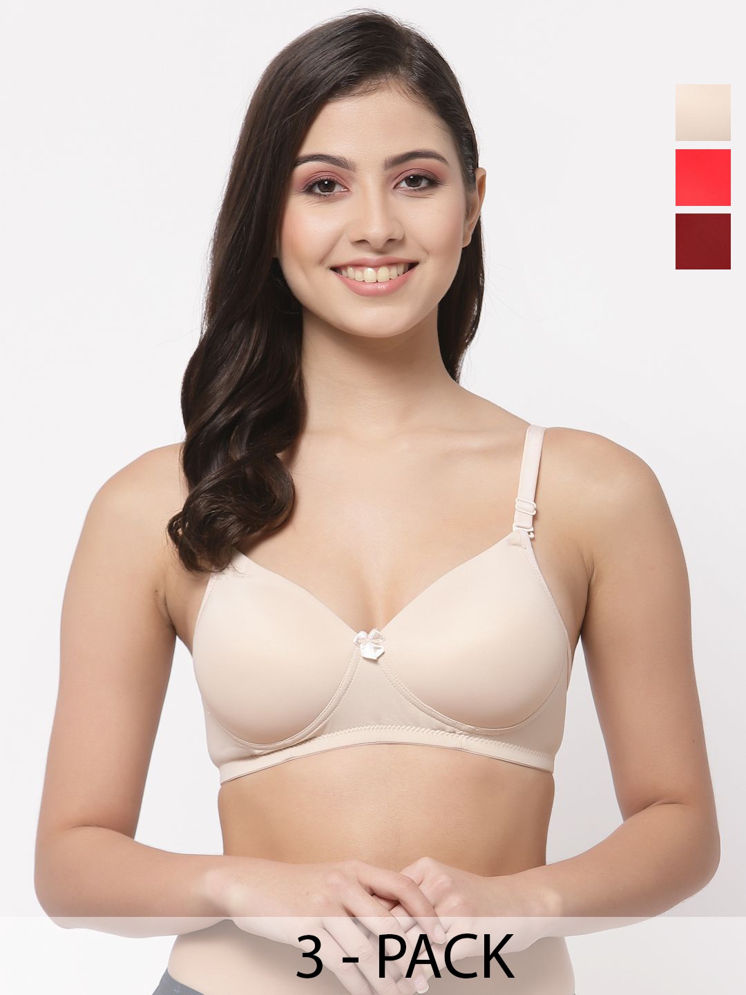 College Girl Pack Of 3 Full Coverage Seamless Lightly Padded T-shirt Bra, Beige
College Girl Pack Of 3 Full Coverage Seamless Lightly Padded T-shirt Bra, Beige